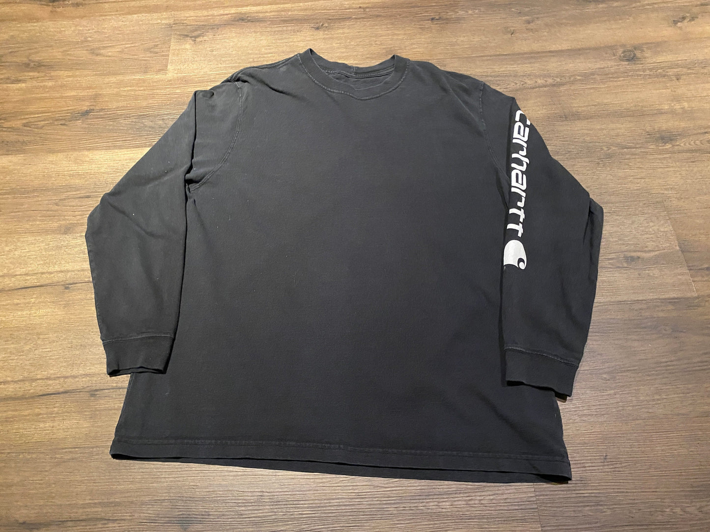 Carhartt Spell Out Graphic Tee | Size X-Large | Vintage 2000s Black Branded Long Sleeve T-Shirt | Branded Workwear | Free Shipping to USA |