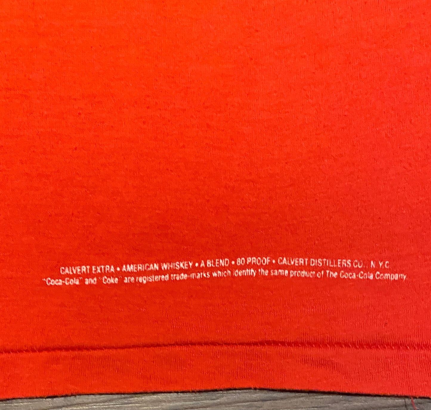 Enjoy Calvert Extra & Coke Graphic Tee | Size Small | Vintage 1990s Single Stitch Promotional Red T-Shirt | Free Shipping to USA|