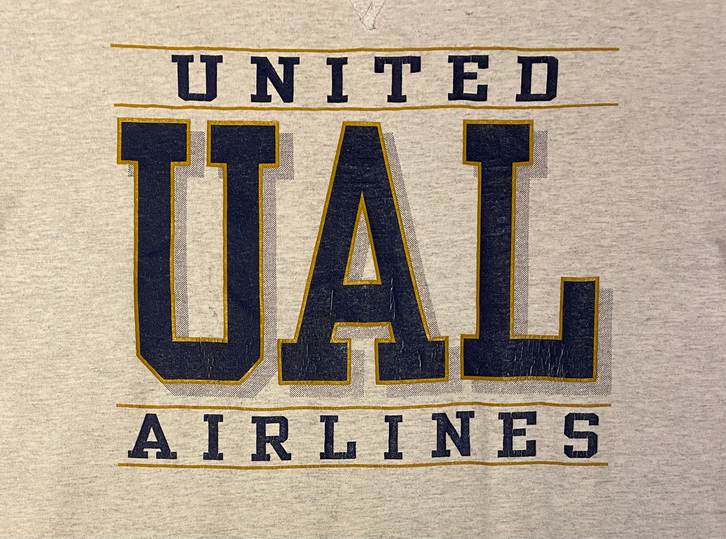 United Airlines UAL Graphic Tee | Size XL | Vintage 1990s Retro Promotional Company Grey T-Shirt | Free Shipping to USA |