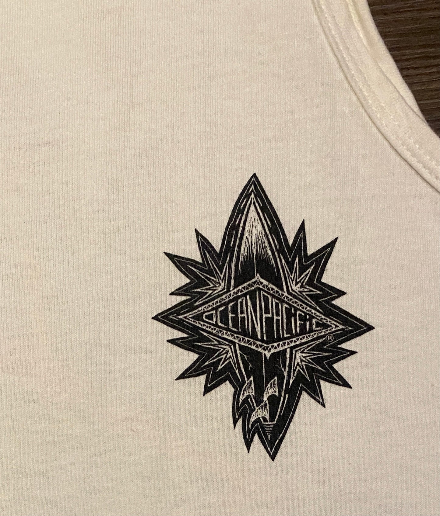 Ocean Pacific Windsurfing Sunwear Graphic Tee | Size Large | Vintage 1990s White Tank Top T-Shirt |