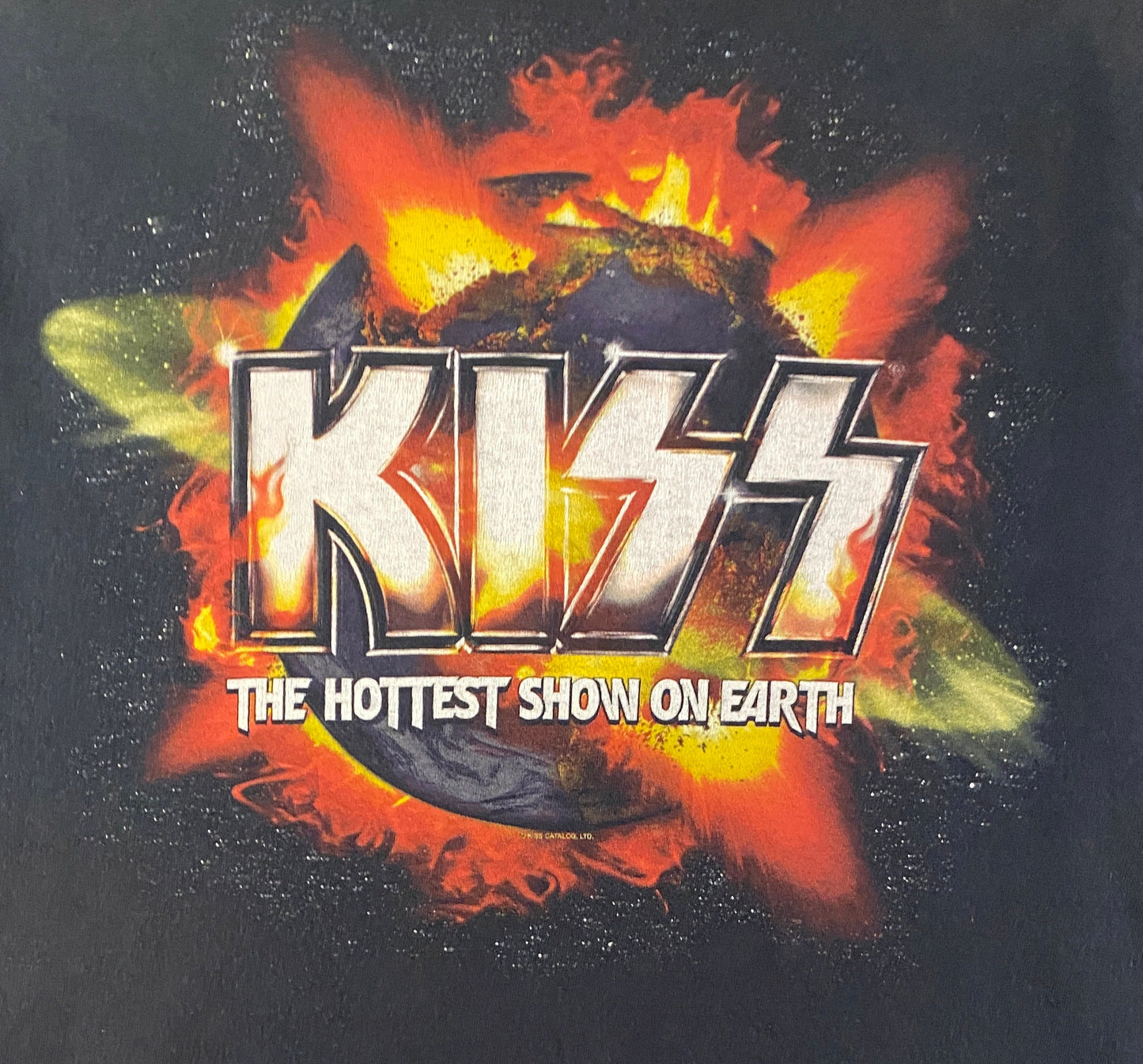 Kiss The Hottest Show On Earth Graphic Tee | Size Small | Vintage 2000s Rock Band Black T-Shirt |