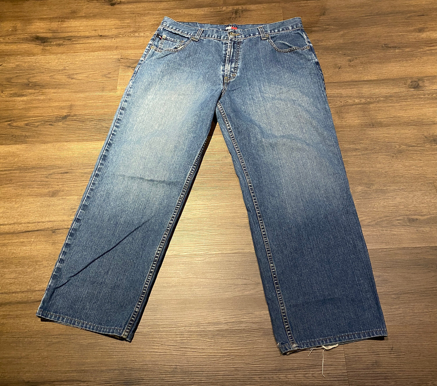 Tommy Hilfiger Blue Denim Jeans | Size 38 x 30 | Vintage 2000s Branded Tommy Denim Blue Jeans | Straight Leg | Free Shipping to USA |