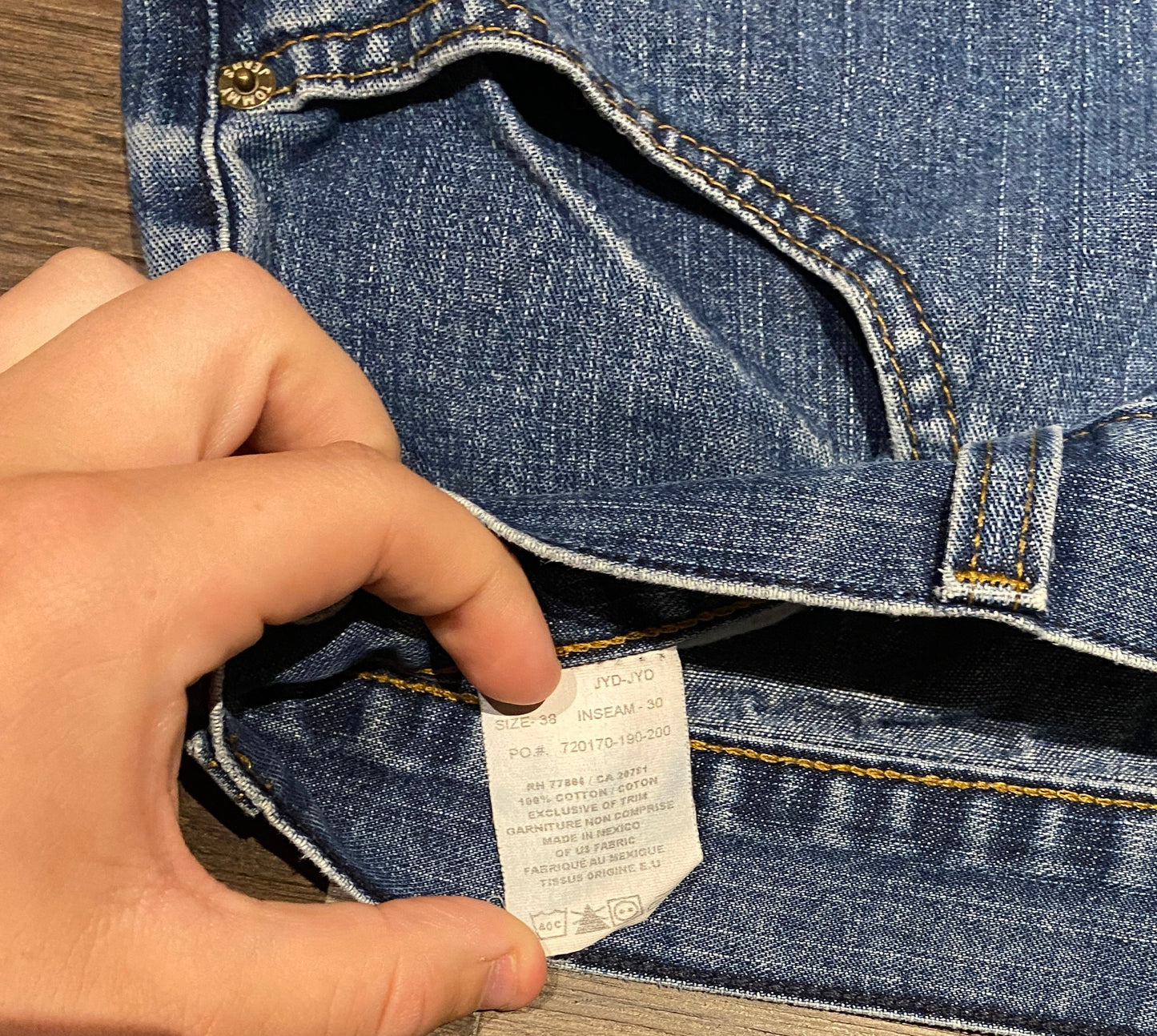 Tommy Hilfiger Blue Denim Jeans | Size 38 x 30 | Vintage 2000s Branded Tommy Denim Blue Jeans | Straight Leg | Free Shipping to USA |