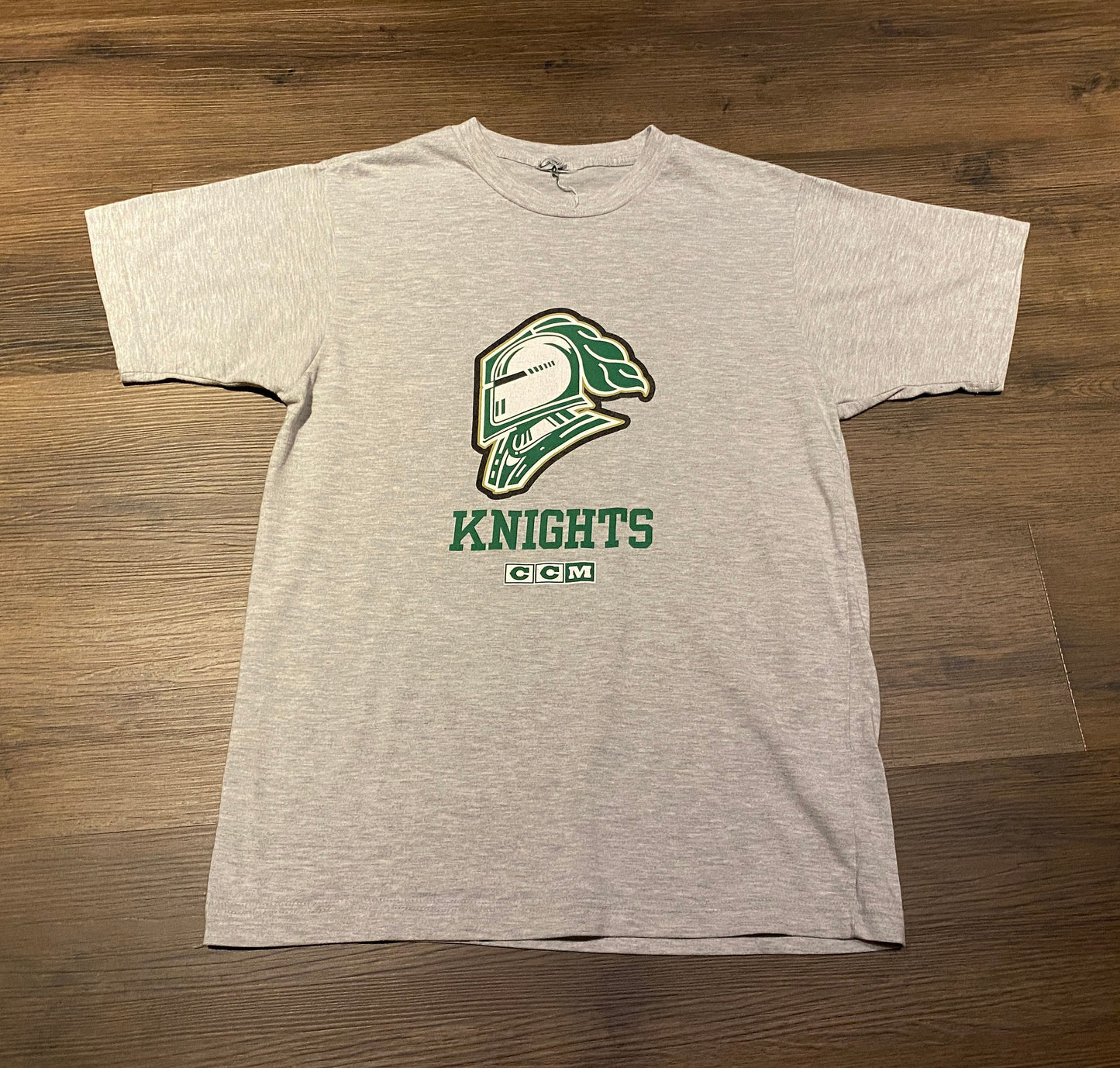 London Knights CCM Graphic Tee | Size Medium | Vintage 2000s Ontario Hockey League OHL Grey T-Shirt | Free Shipping to USA |