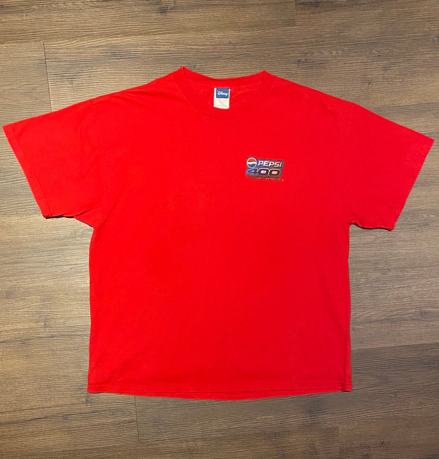 Pepsi 400 At Daytona NASCAR Racing Graphic Tee | Size XL | Vintage 2000s Disney Tagged Racing Red T-Shirt | Free Shipping to USA |
