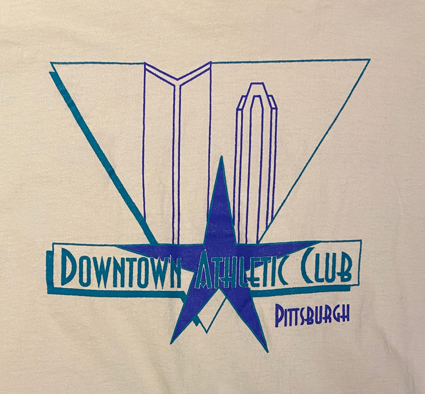 Serious Downtown Athletic Club Graphic Tee | Size X-Large | Vintage 1990s Promotional White T-Shirt | Free Shipping to USA |