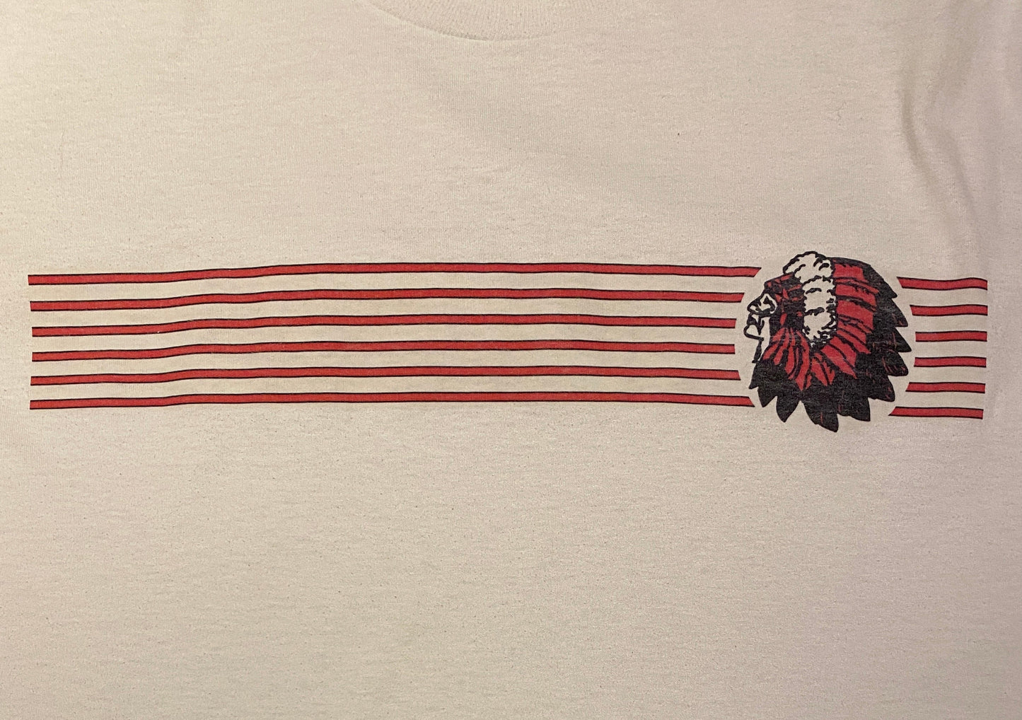 Indians High School Graphic Tee | Size XL | Vintage 1990s Promotional Tourist Long Sleeve White T-Shirt | Free Shipping to USA |