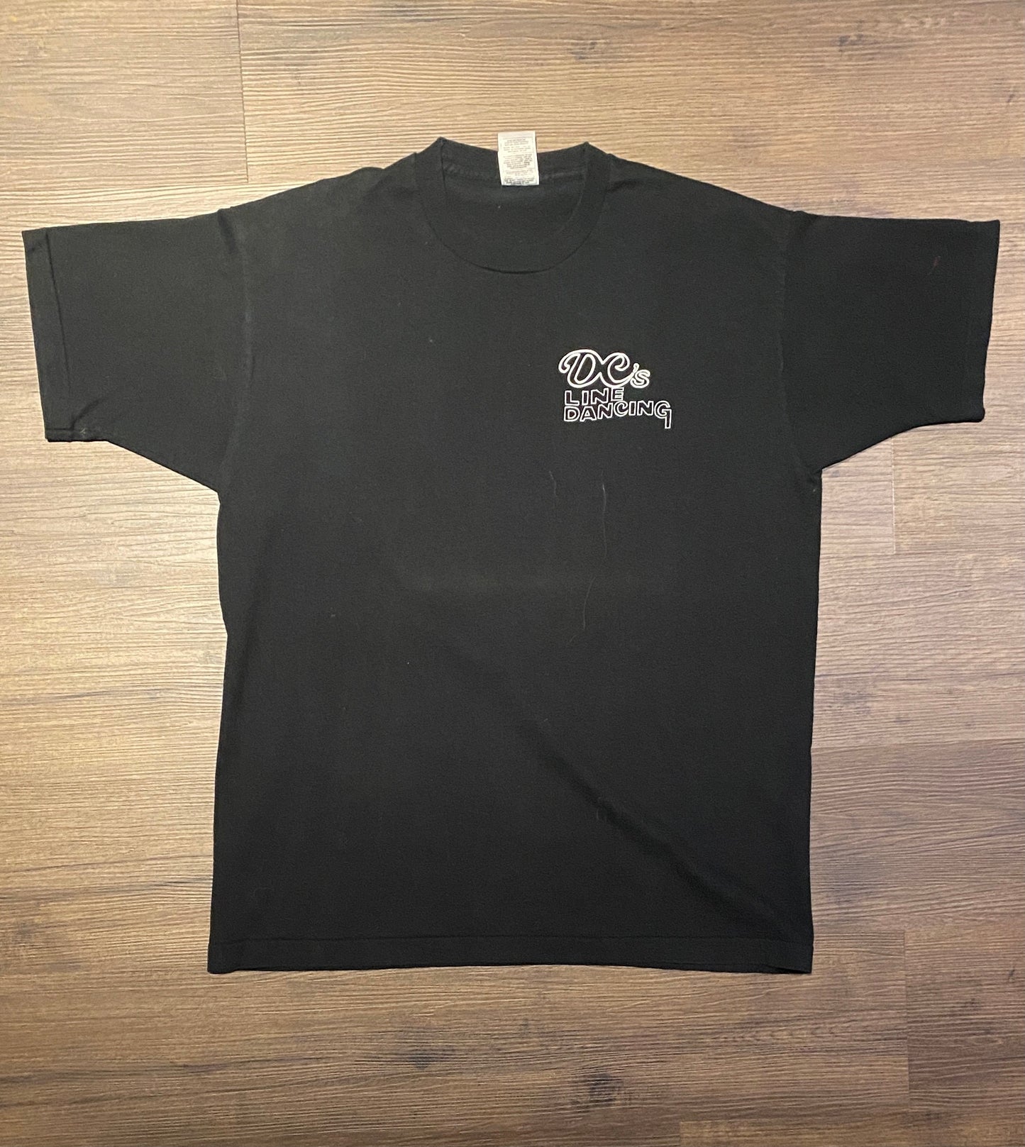 DC's Line Dancing Graphic Tee | Size X-Large | Vintage 1990s Single Stitch Promotional Black T-Shirt | Free Shipping to USA |