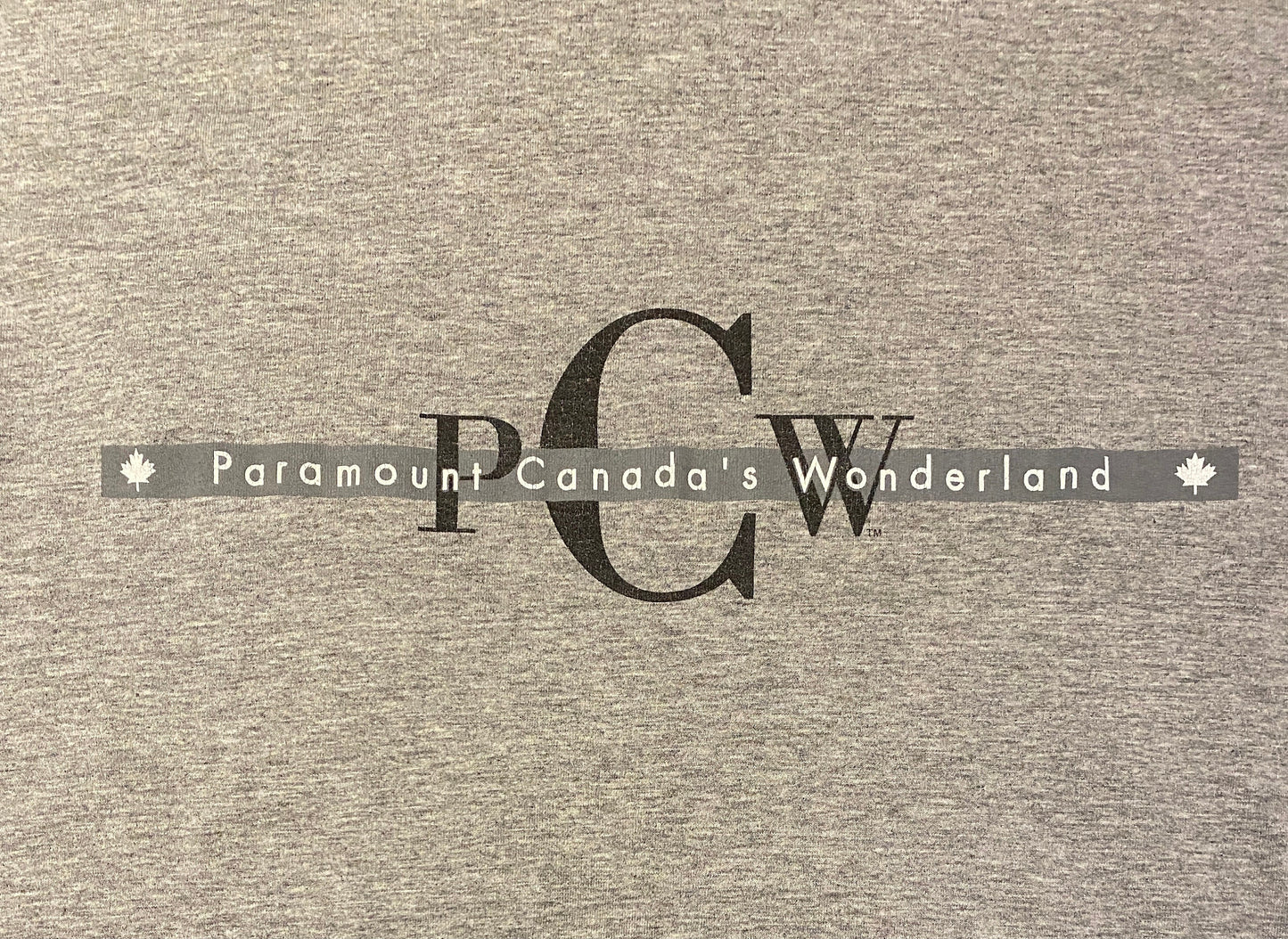 Paramount Canada's Wonderland Graphic Tee | Size Large | Vintage 1990s Theme Park Grey T-Shirt | Made in Canada | Free Shipping to USA |