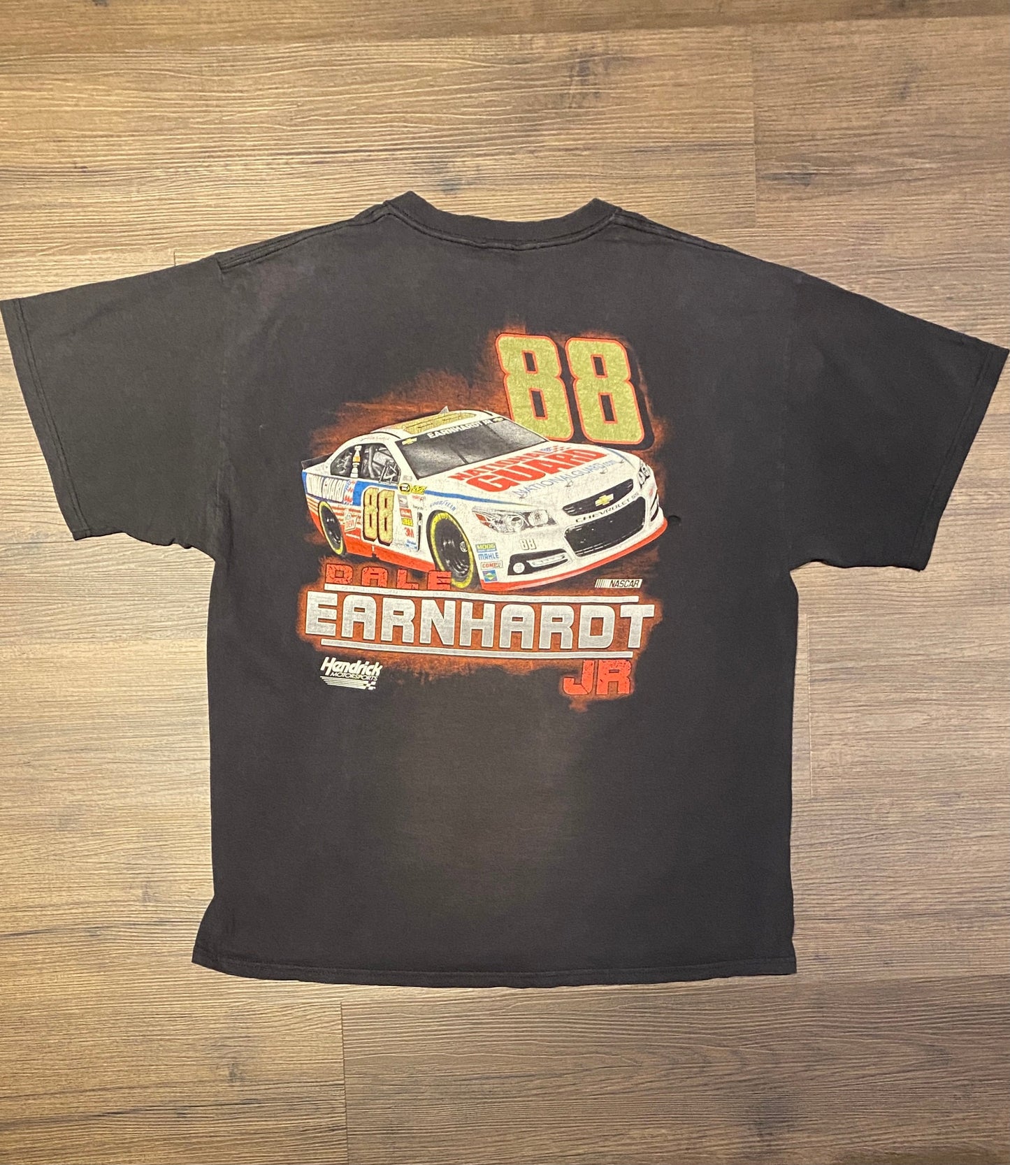Dale Earnhardt Jr National Guard NASCAR Racing Graphic Tee | Size X-Large | Vintage 2000s Black Racing T-Shirt | Free Shipping to USA |
