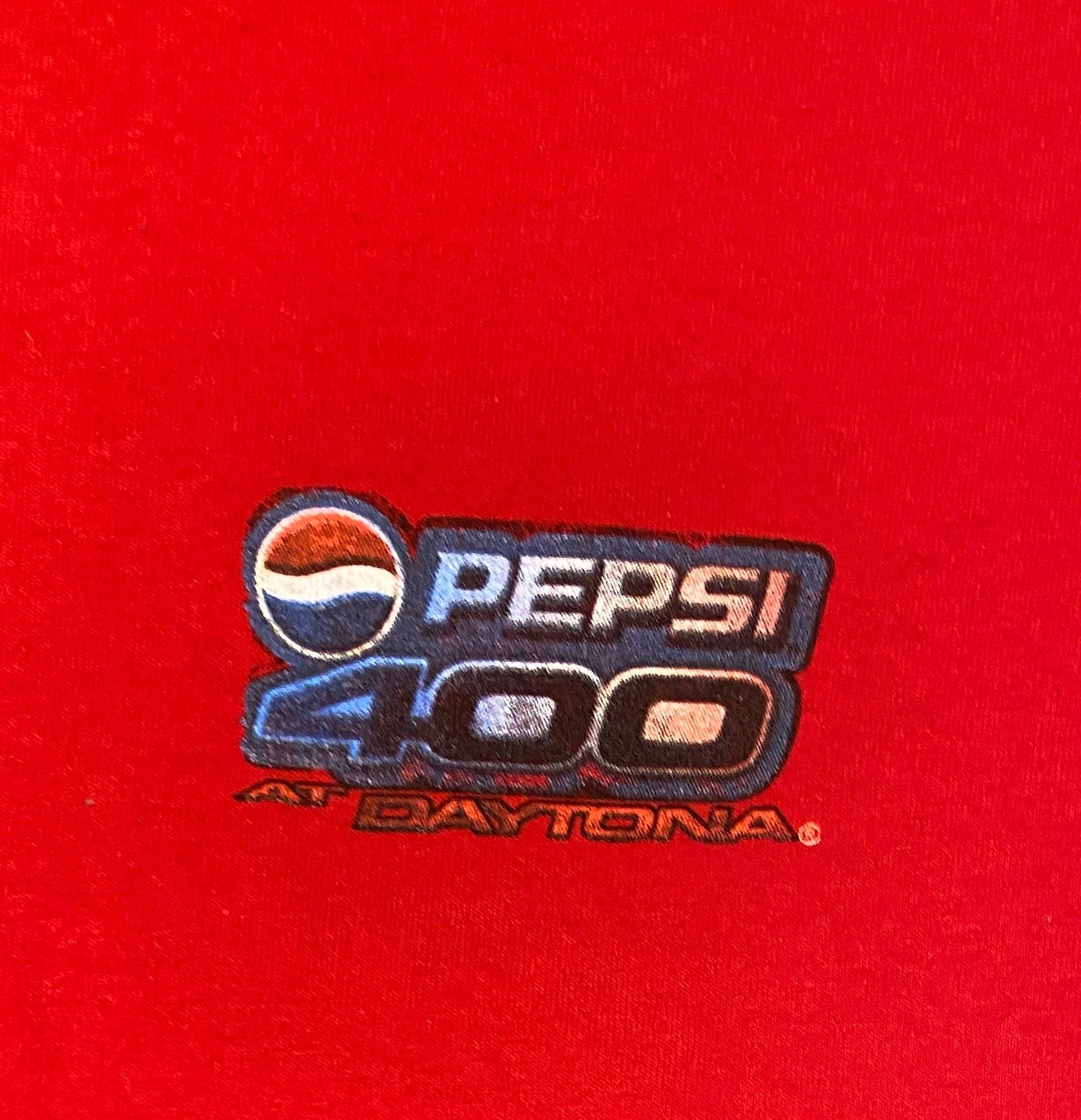 Pepsi 400 At Daytona NASCAR Racing Graphic Tee | Size XL | Vintage 2000s Disney Tagged Racing Red T-Shirt | Free Shipping to USA |