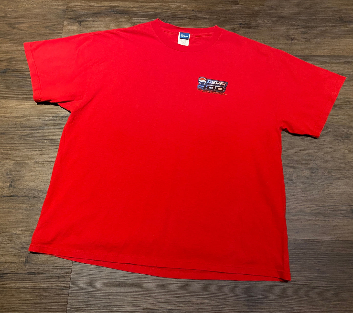 Pepsi 400 At Daytona NASCAR Racing Graphic Tee | Size XL | Vintage 2000s Disney Tagged Racing Red T-Shirt | Free Shipping to USA |