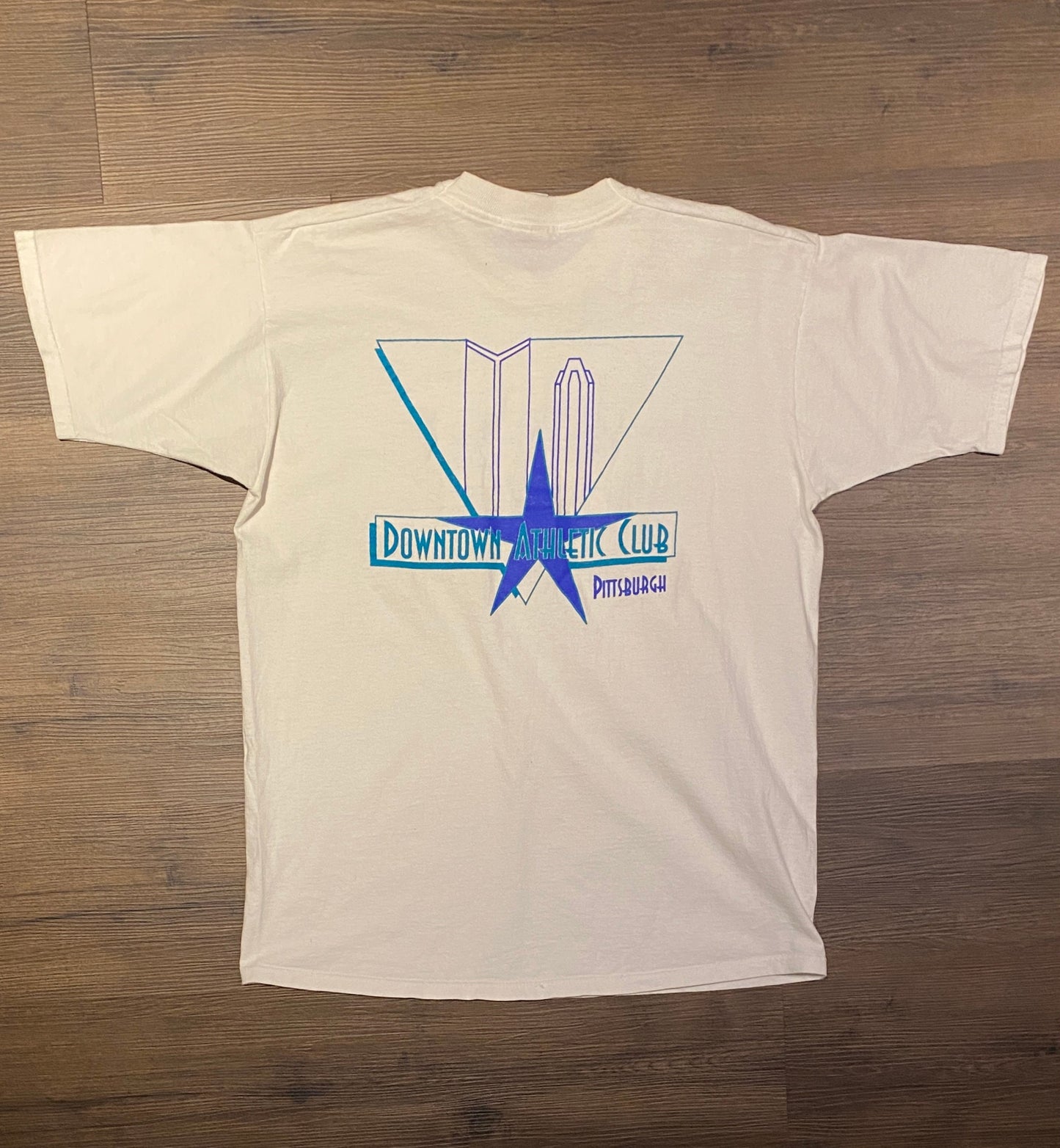 Serious Downtown Athletic Club Graphic Tee | Size X-Large | Vintage 1990s Promotional White T-Shirt | Free Shipping to USA |