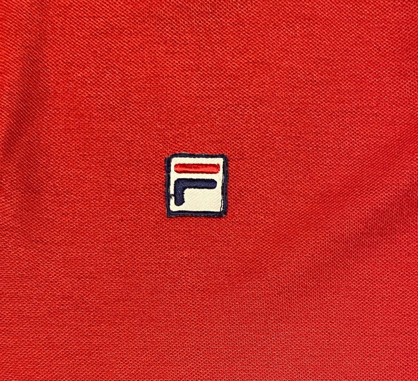 FILA Embroidered Collared Graphic Tee | Size Small | Vintage 1990s Single Stitch Red T-Shirt | Free Shipping to USA |