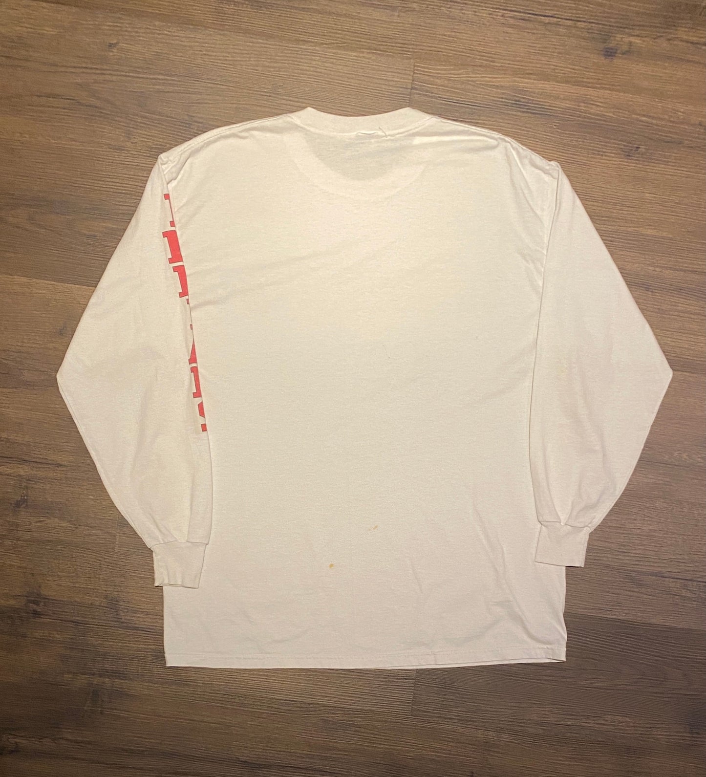 Indians High School Graphic Tee | Size XL | Vintage 1990s Promotional Tourist Long Sleeve White T-Shirt | Free Shipping to USA |