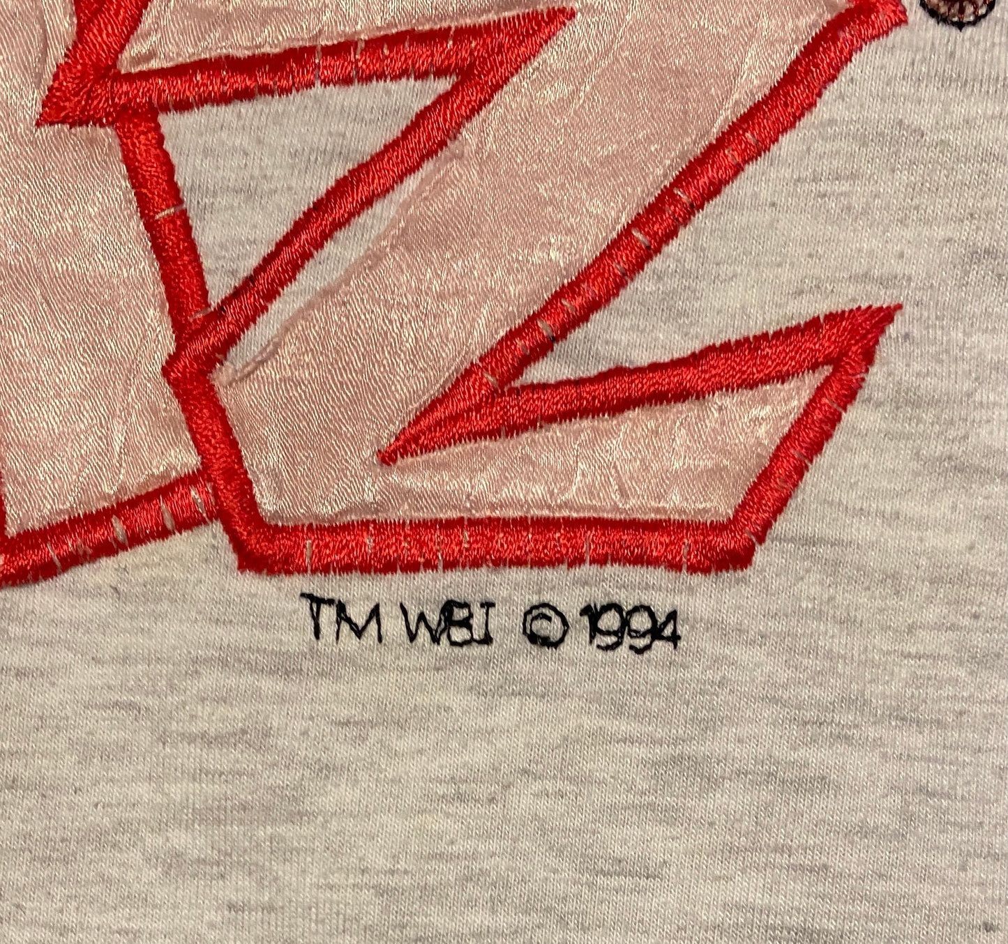 Taz Spell Out Stitched Graphic Tee | Size XXX-Large | Vintage 1990s Cartoon Looney Tunes Character White T-Shirt | Free Shipping to USA |