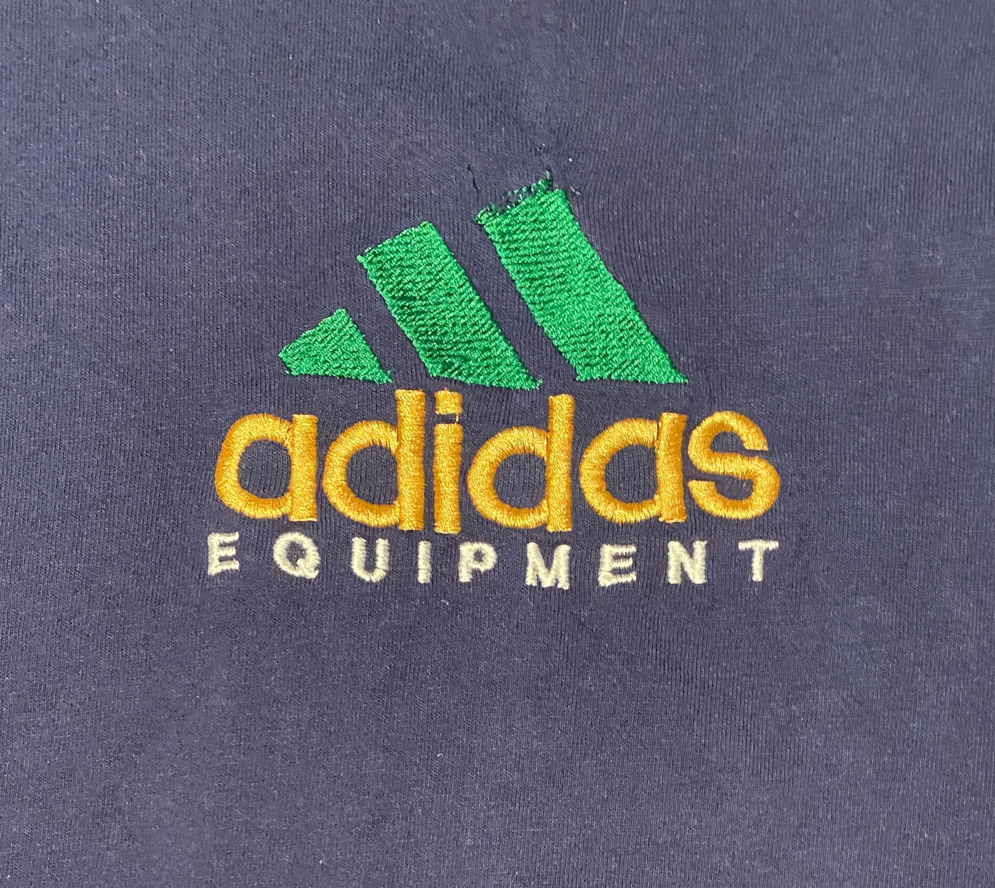 Adidas Equipment Embroidered Graphic Tee | Size Large | Vintage 1990s Retro Adidas Blue T-Shirt | Made in Canada | Free Shipping to USA |