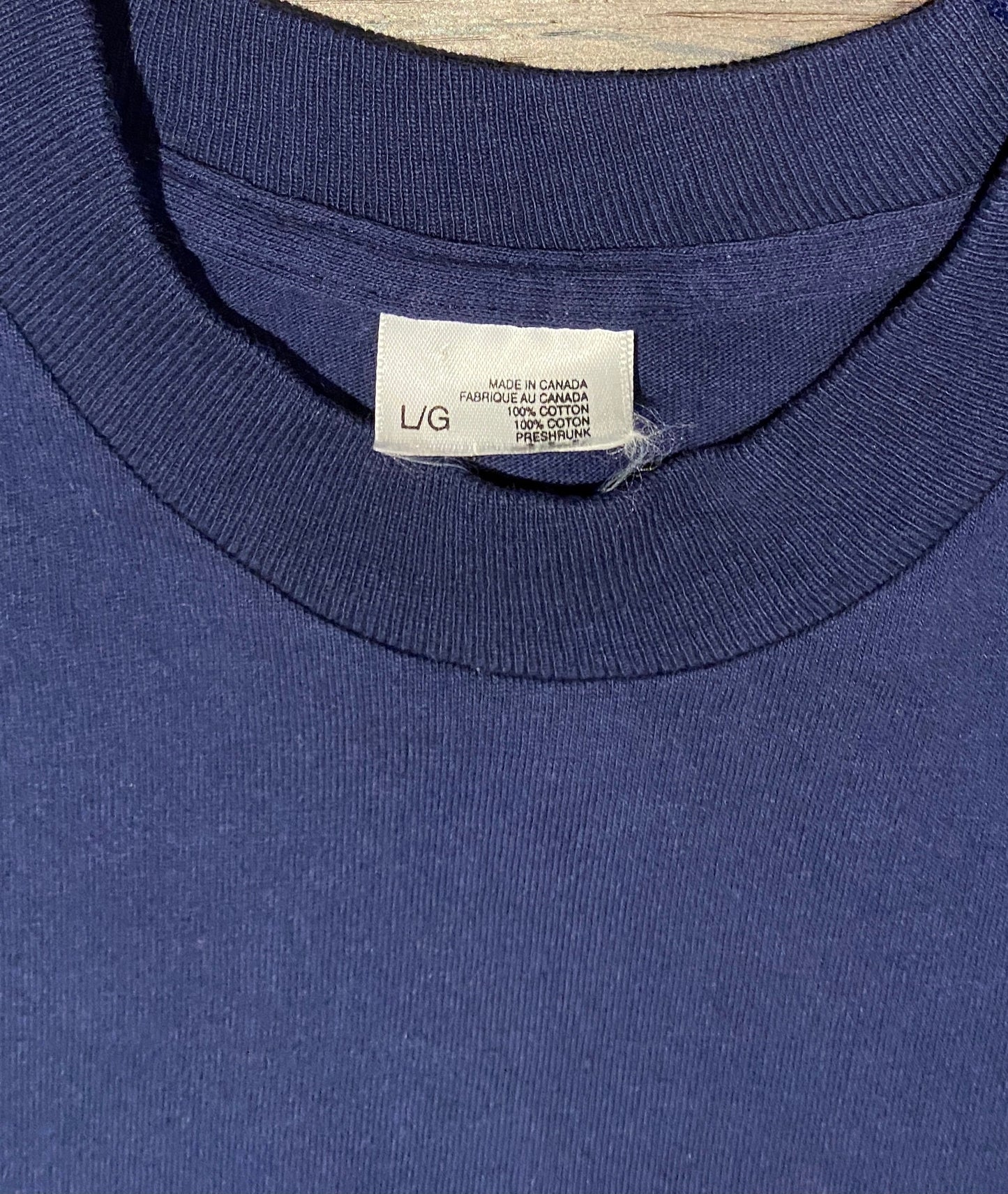 Adidas Equipment Embroidered Graphic Tee | Size Large | Vintage 1990s Retro Adidas Blue T-Shirt | Made in Canada | Free Shipping to USA |