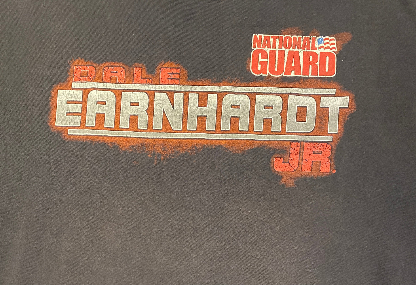 Dale Earnhardt Jr National Guard NASCAR Racing Graphic Tee | Size X-Large | Vintage 2000s Black Racing T-Shirt | Free Shipping to USA |