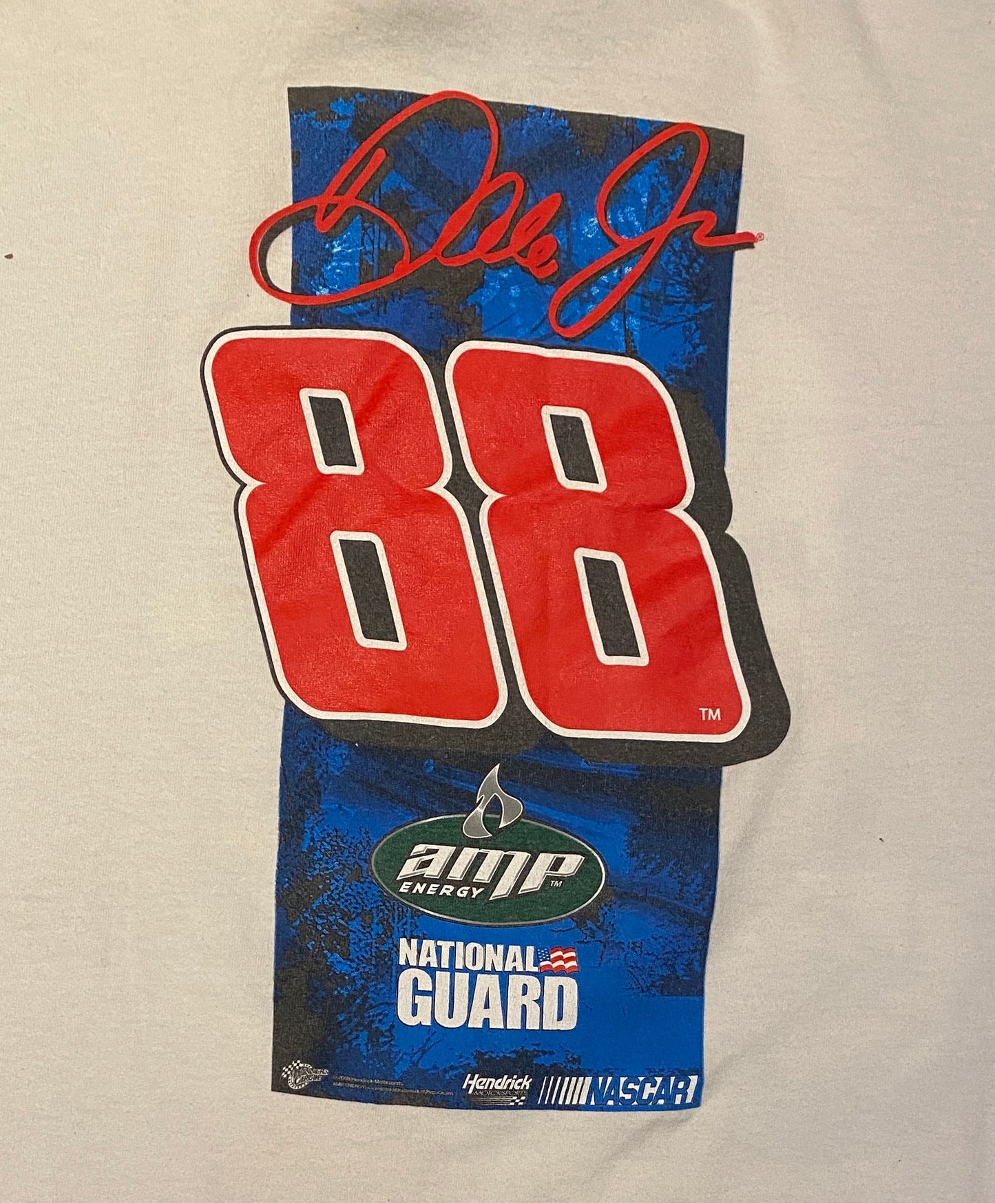 Dale Earnhardt Jr NASCAR Racing Graphic Tee | Size X-Large | Vintage 2000s White Racing T-Shirt | Winner's Circle | Free Shipping to USA |