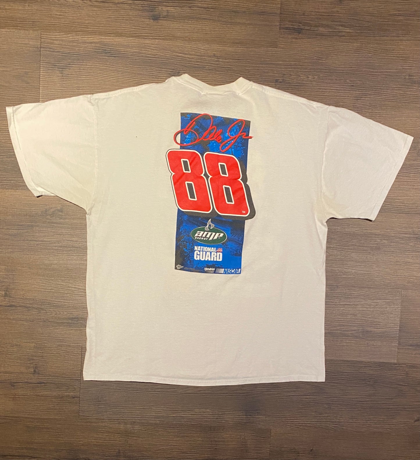 Dale Earnhardt Jr NASCAR Racing Graphic Tee | Size X-Large | Vintage 2000s White Racing T-Shirt | Winner's Circle | Free Shipping to USA |