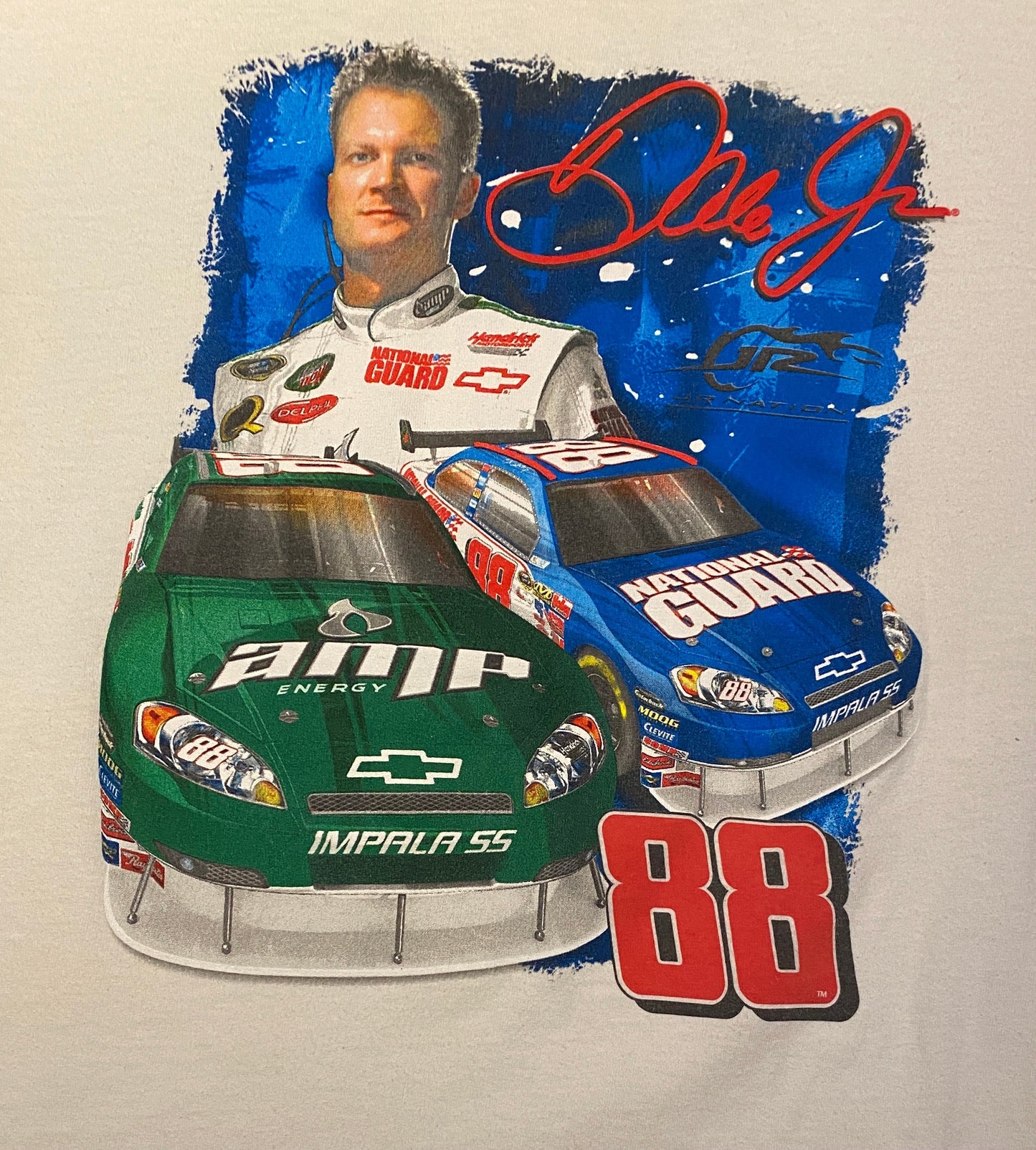 Dale Earnhardt Jr NASCAR Racing Graphic Tee | Size X-Large | Vintage 2000s White Racing T-Shirt | Winner's Circle | Free Shipping to USA |