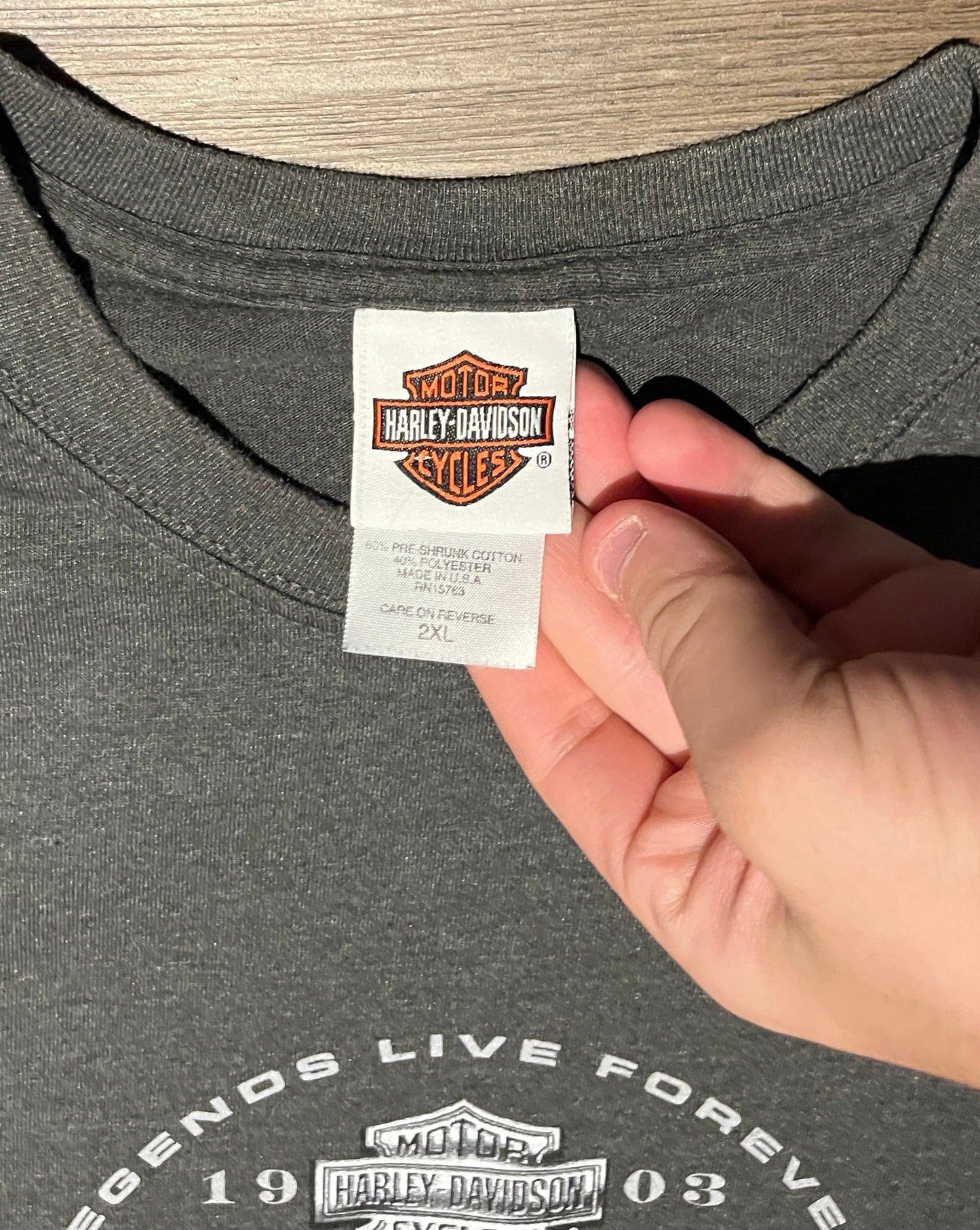 Harley Davidson Charleston, South Carolina Graphic Tee | Size XX-Large | Vintage 2000s Biker Grey T-Shirt | Free Shipping to USA |
