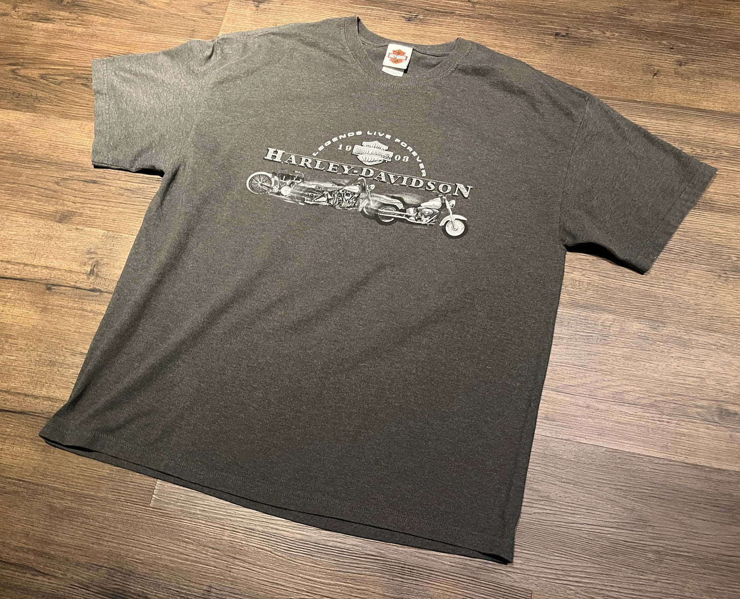 Harley Davidson Charleston, South Carolina Graphic Tee | Size XX-Large | Vintage 2000s Biker Grey T-Shirt | Free Shipping to USA |