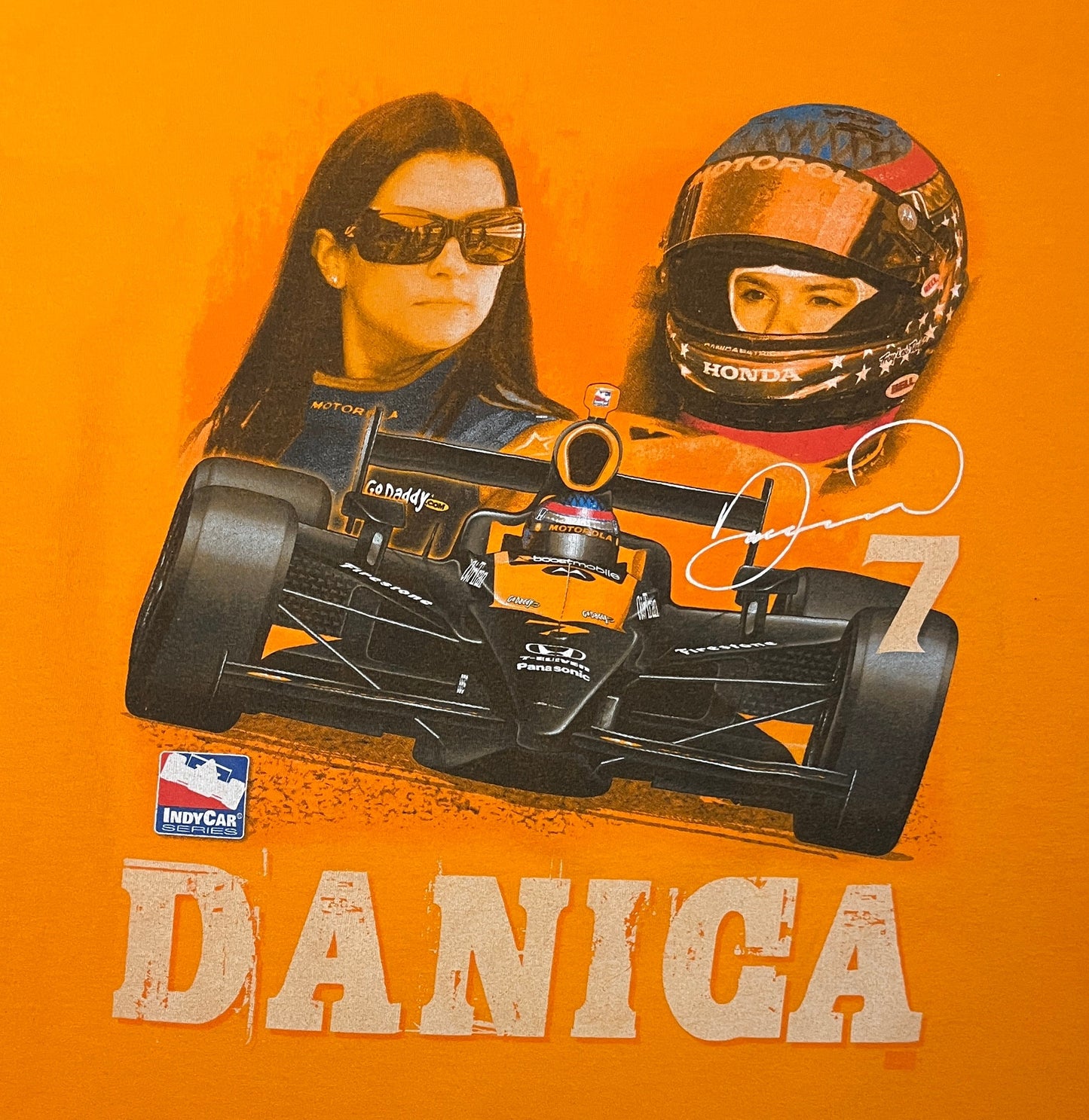 Danica Patrick NASCAR Racing Graphic Tee | Size XX-Large | Vintage 2000s White Racing T-Shirt | Anvil Neck Tag | Free Shipping to USA |