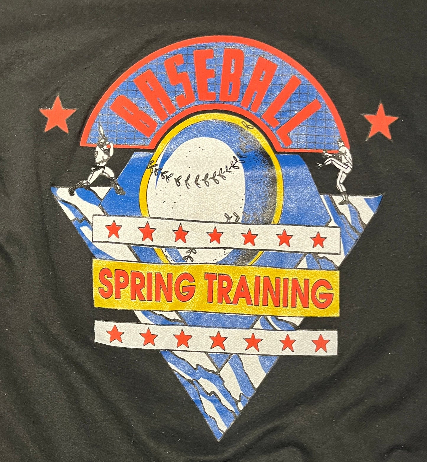 Baseball Spring Training Graphic Crewneck | Size Small | Vintage 1990s MLB Baseball Black Sweater | Made in Canada | Free Shipping to USA |