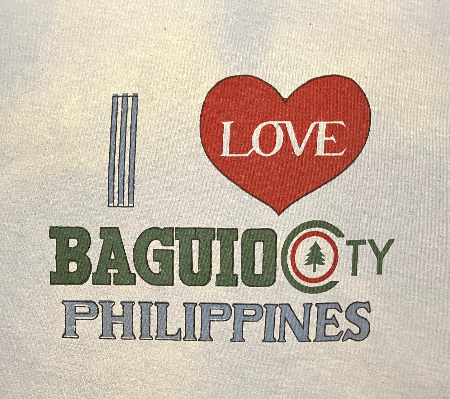 I love Baguio City, Philippines Graphic Tee | Size Medium | Vintage 1990s Single Stitch Tourist Blue T-Shirt | Free Shipping to USA|