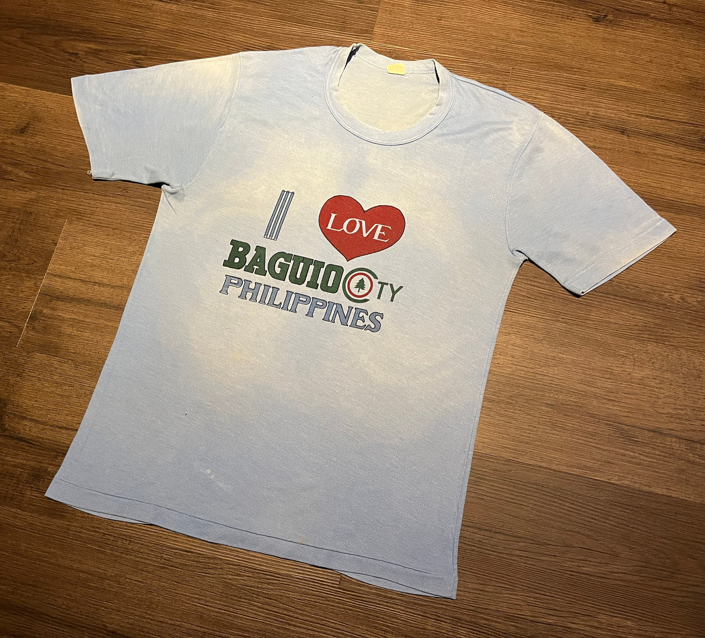 I love Baguio City, Philippines Graphic Tee | Size Medium | Vintage 1990s Single Stitch Tourist Blue T-Shirt | Free Shipping to USA|