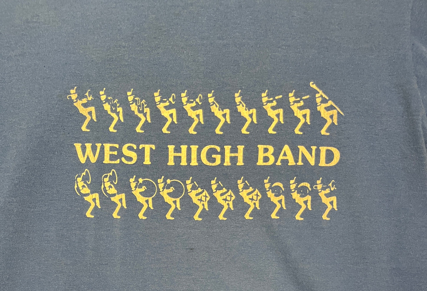 West High Band High School Graphic Tee | Size Large | Vintage 1990s Blue Single Stitch T-Shirt | Made in USA | Free Shipping to USA |