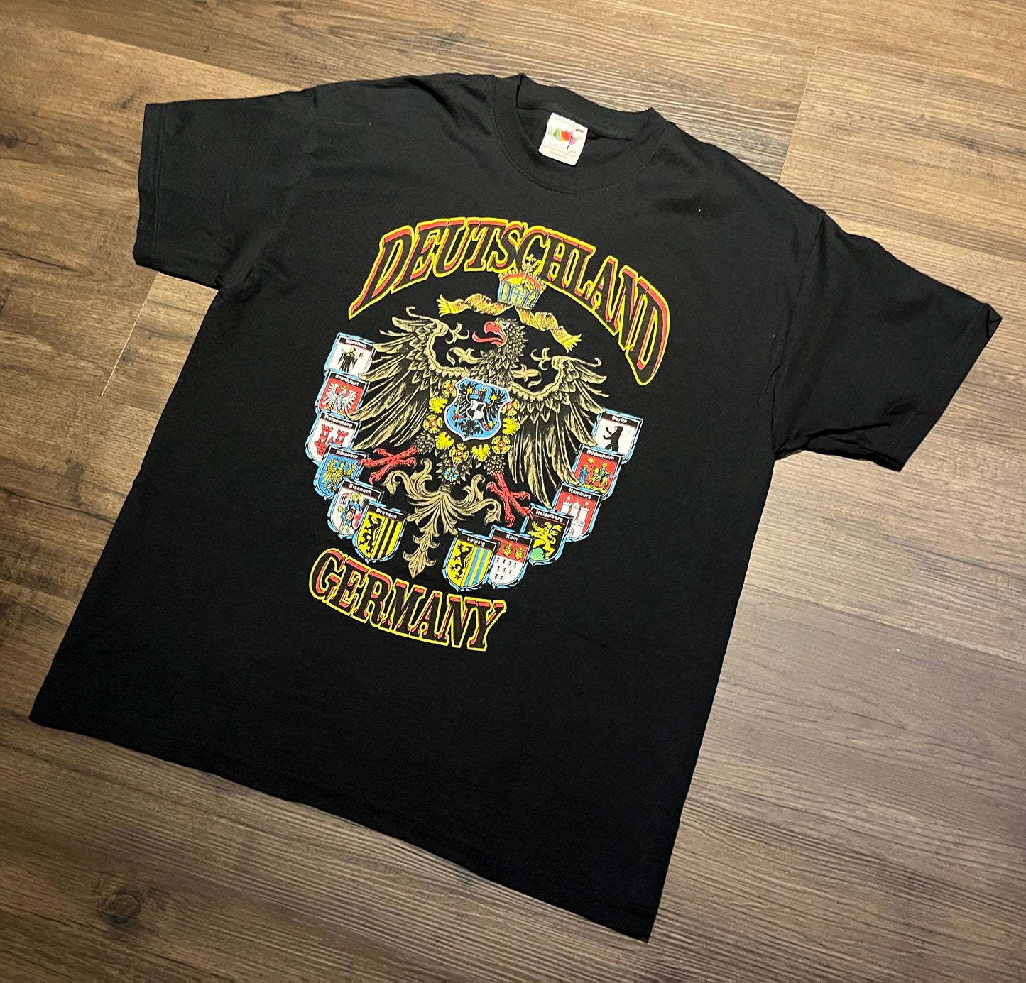 Deutschland Germany Graphic Tee | Size Large | Vintage 2000s Promotional Tourist Black T-Shirt | Free Shipping to USA |
