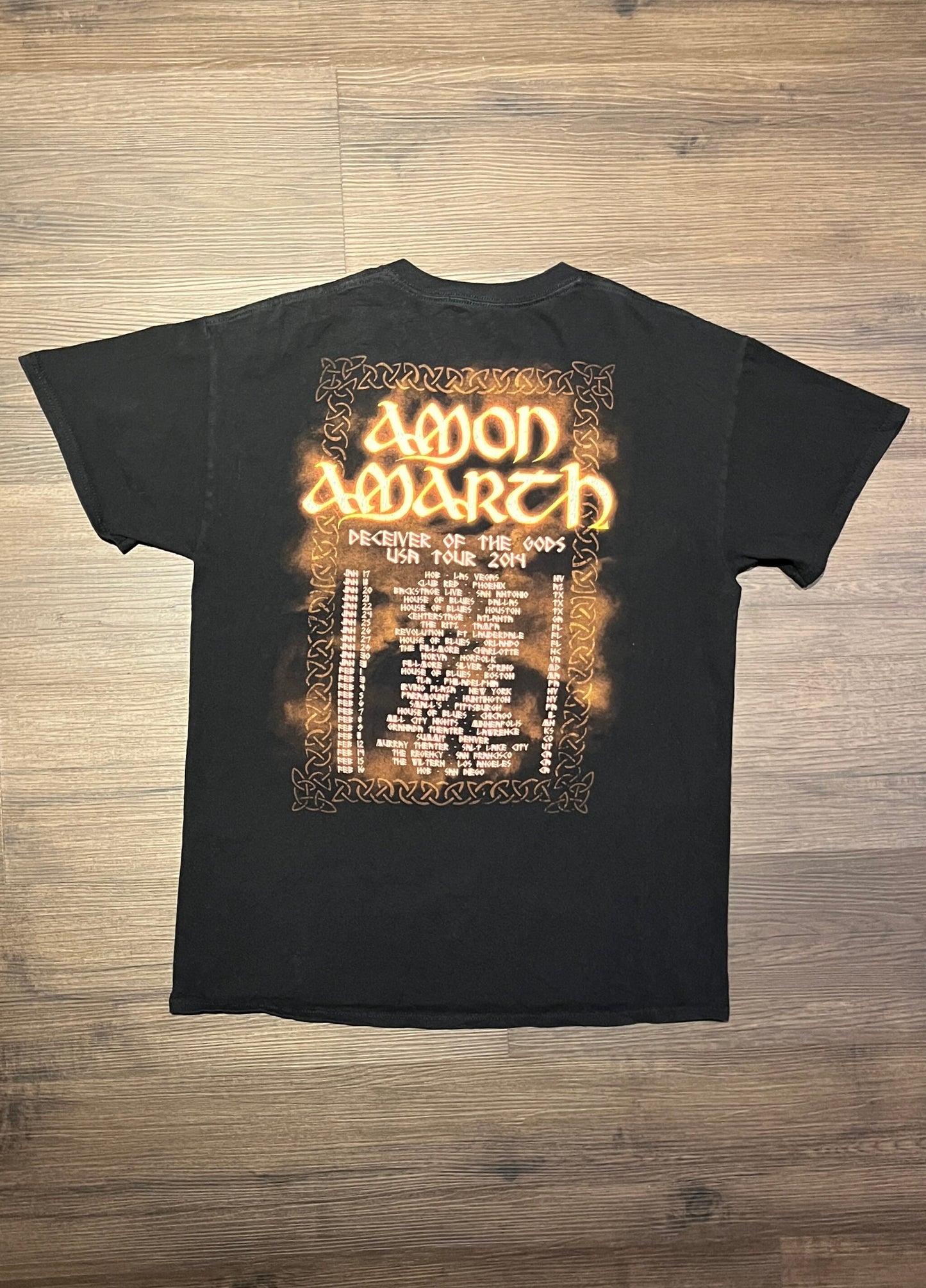Amon Amarth Deceiver Of The Gods USA Tour 2014 Graphic Tee | Size Medium | Vintage 2000s Metal Band Black T-Shirt | Free Shipping to USA |