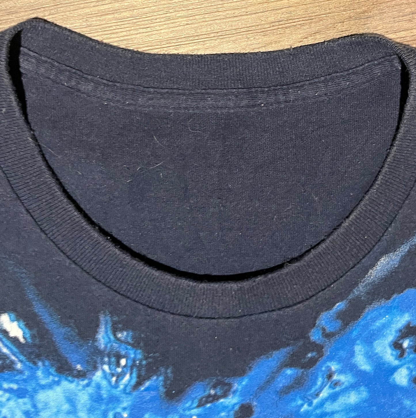 Wolves Howling At The Moon Scenic Graphic Tee | Size XL | Vintage 2000s Wolf Animal Blue & Black T-Shirt | Free Shipping to USA |