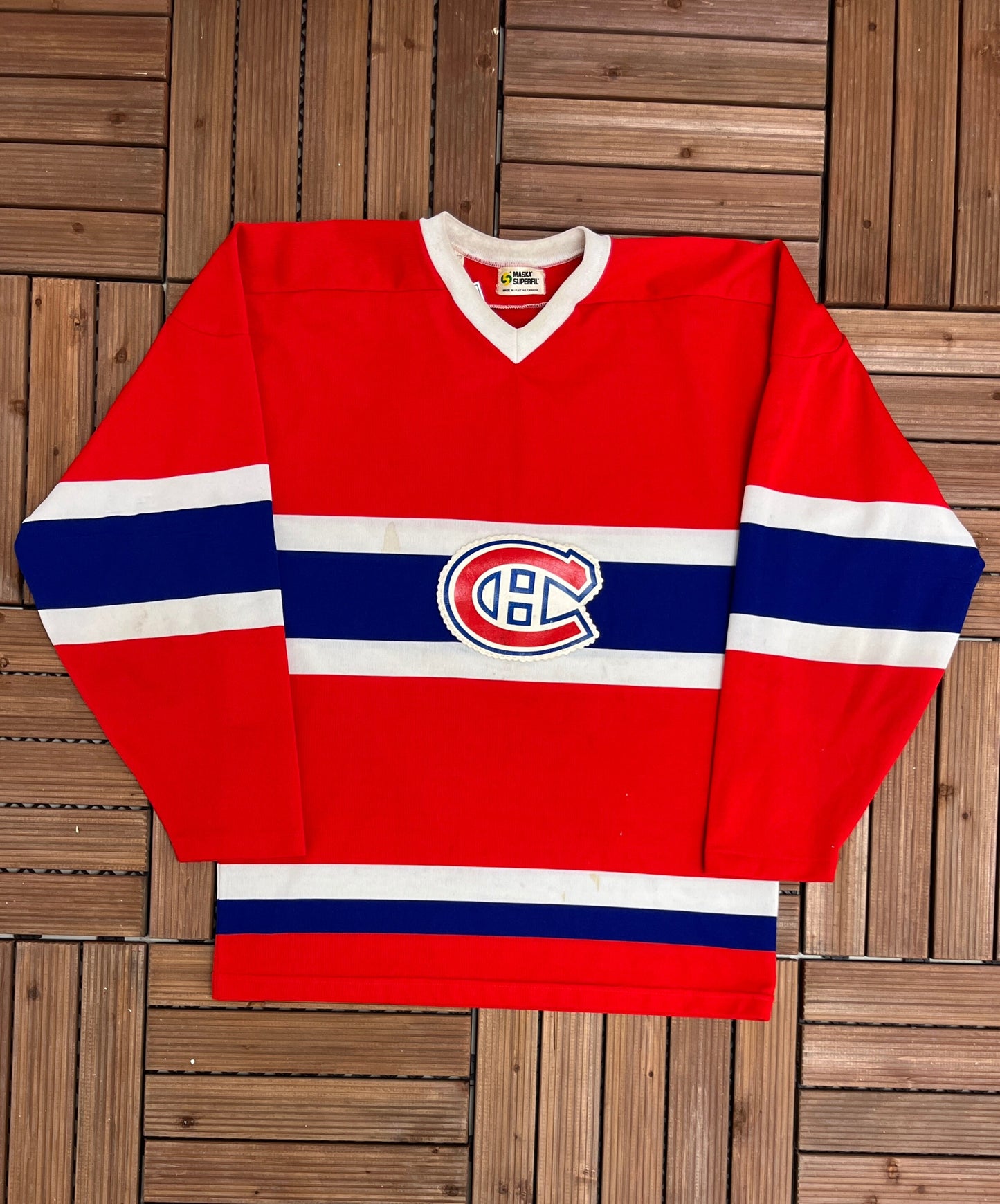 Montreal Canadiens Hockey Jersey | Size Medium | Vintage 1980s Maska Superfil NHL Hockey Jersey |