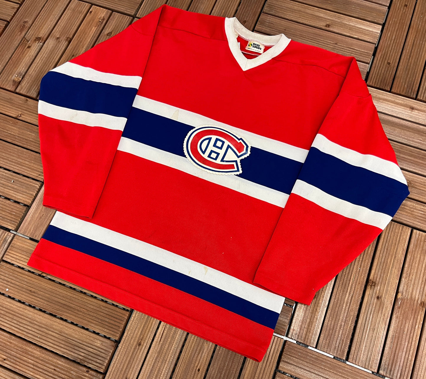Montreal Canadiens Hockey Jersey | Size Medium | Vintage 1980s Maska Superfil NHL Hockey Jersey |