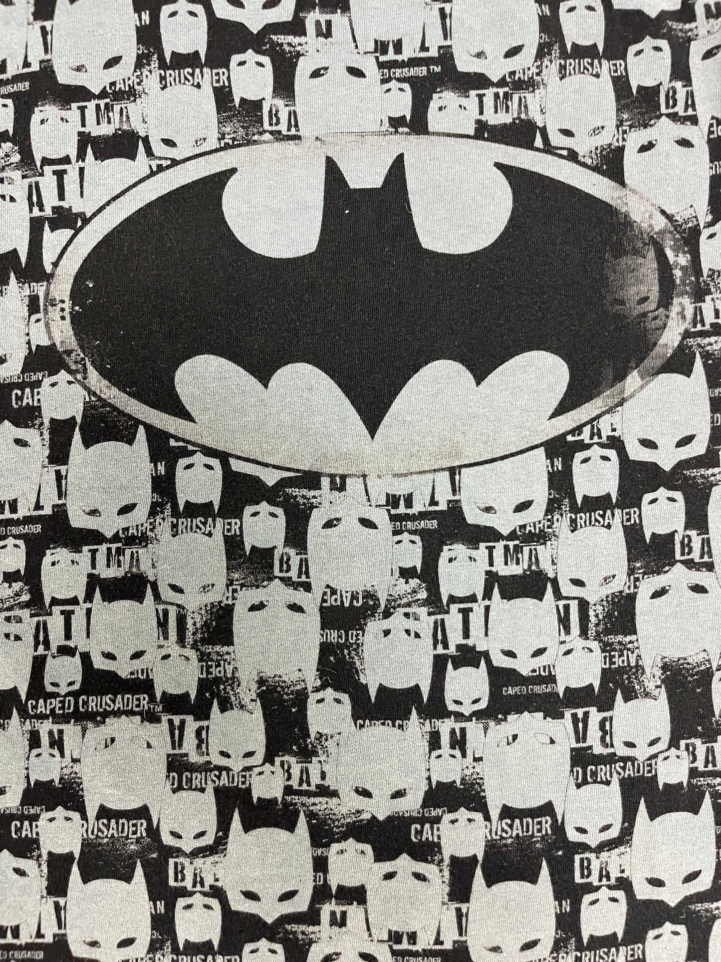Batman All Over Print Graphic Tee | Size Large | Vintage 2000s Retro Superhero Graphic T-Shirt |