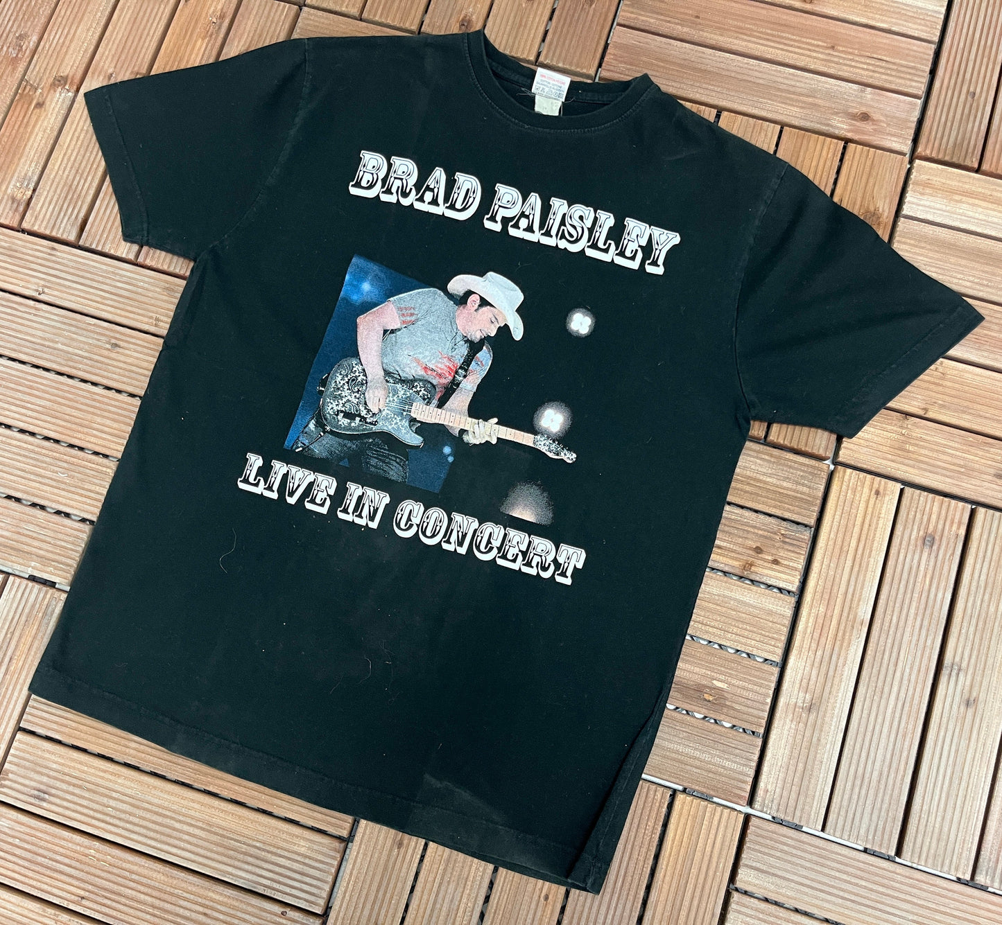 Brad Paisley American Saturday Night Tour Graphic Tee | Size X-Large | Vintage 2000s Country Music Black T-Shirt | Free Shipping to USA|