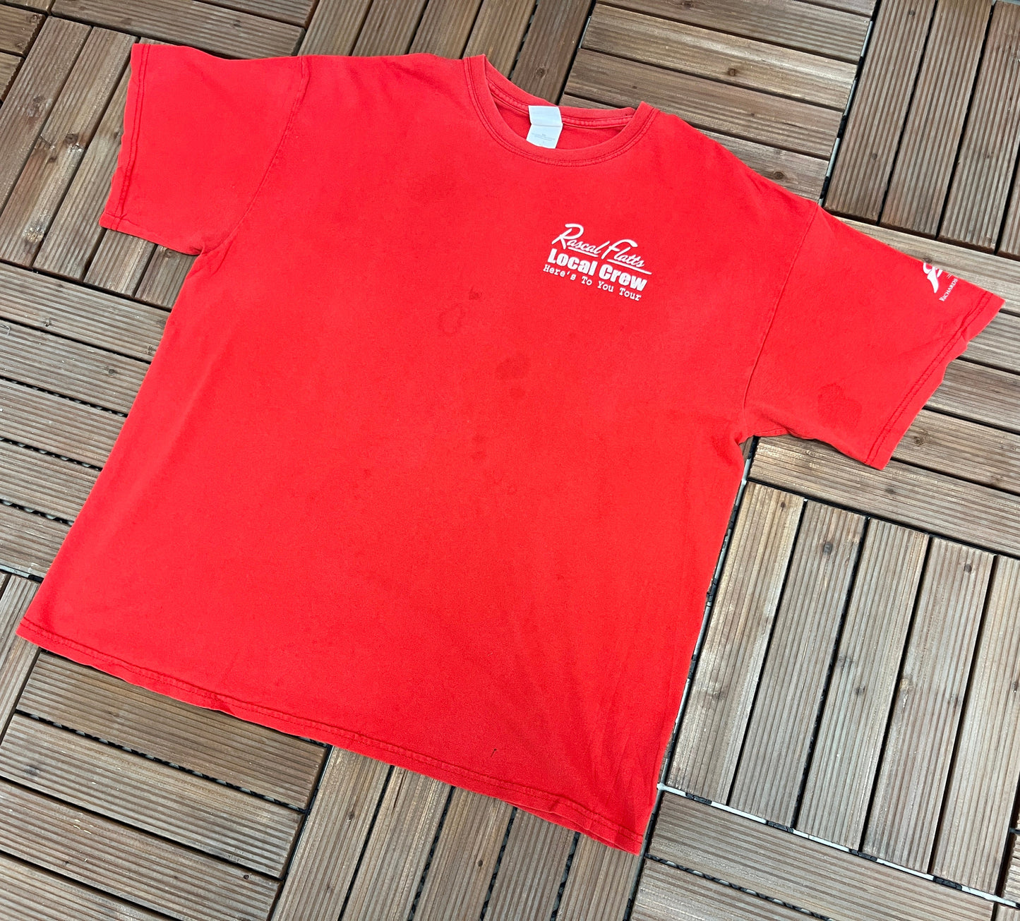Rascal Flatts Here's To You Tour Graphic Tee | Size X-Large | Vintage 2000s Promotional Country Music Red T-Shirt | Free Shipping to USA |
