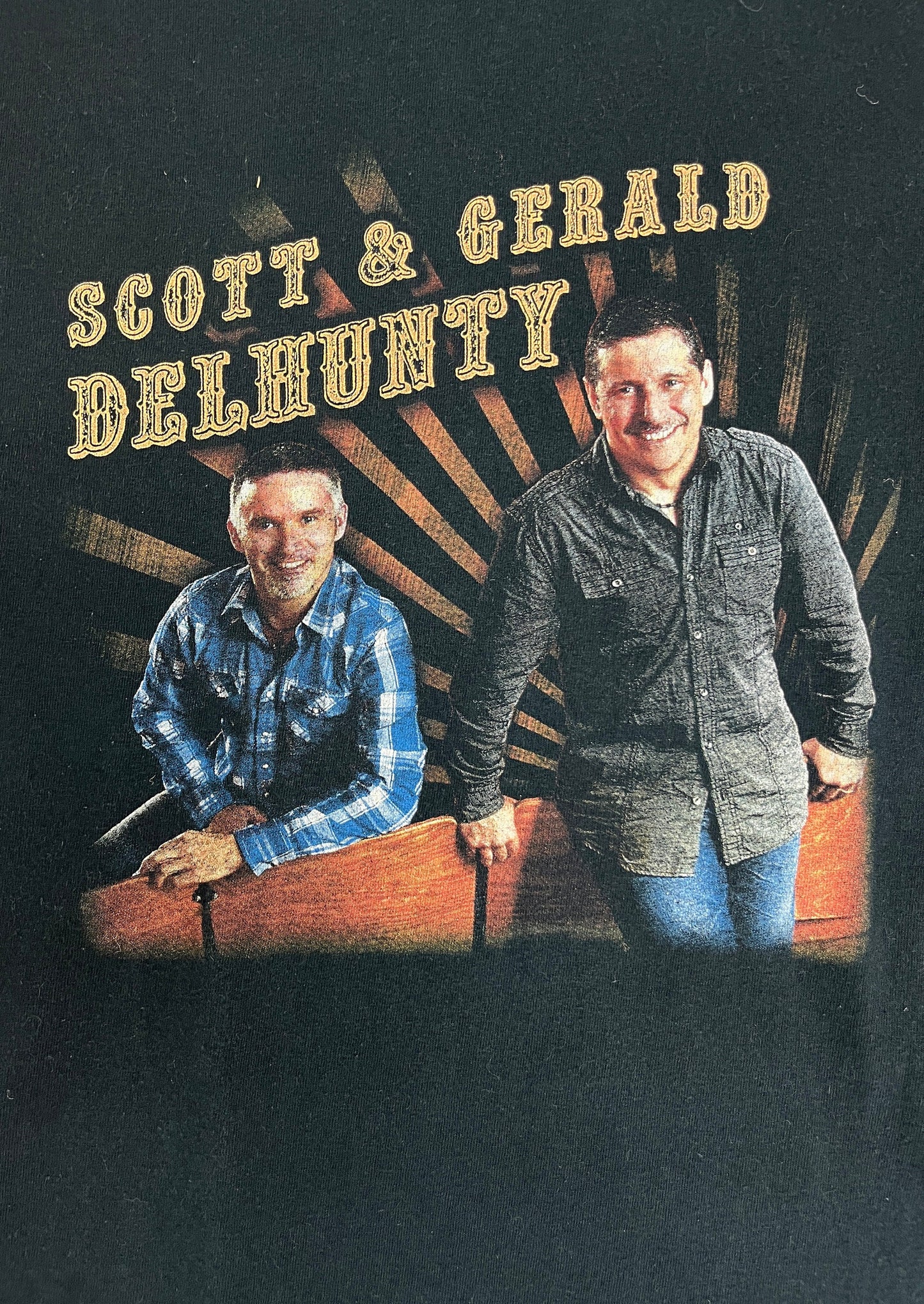 Scott & Gerald Delhunty Graphic Tee | Size Large | Vintage 2000s Promotional Country Music Black T-Shirt | Free Shipping to USA|