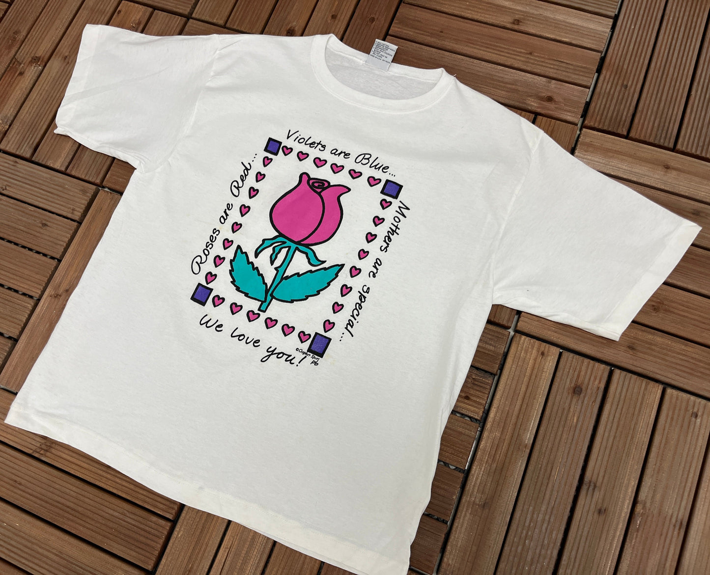 Mothers Are Special... We Love You! Graphic Tee | Size Large | Vintage 2000s Cute Family White T-Shirt | Free Shipping to USA |