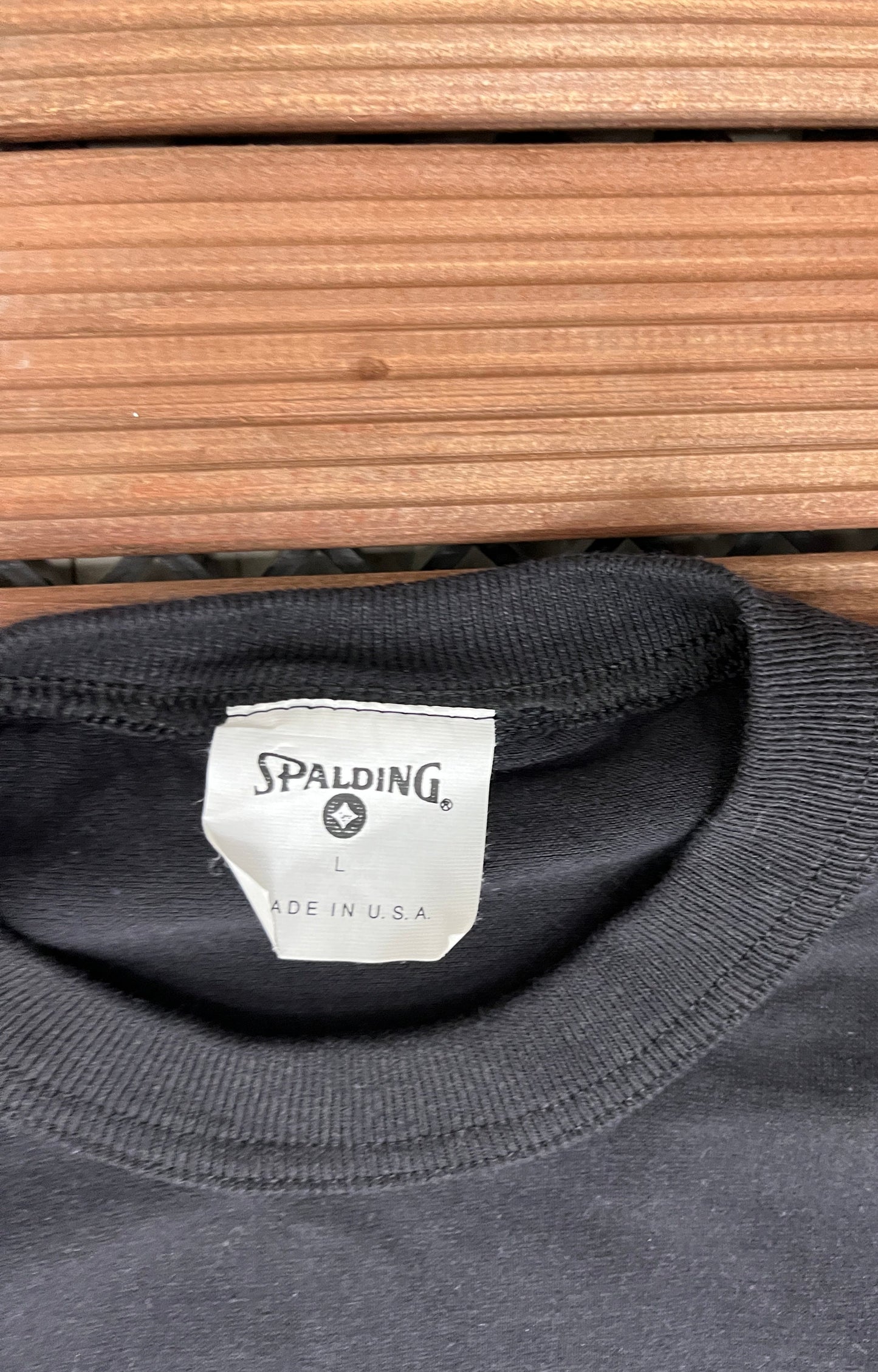 Spalding Powerhouse Shaquille O'Neal Graphic Tee | Size Large | Vintage 1990s Promotional Black T-Shirt |