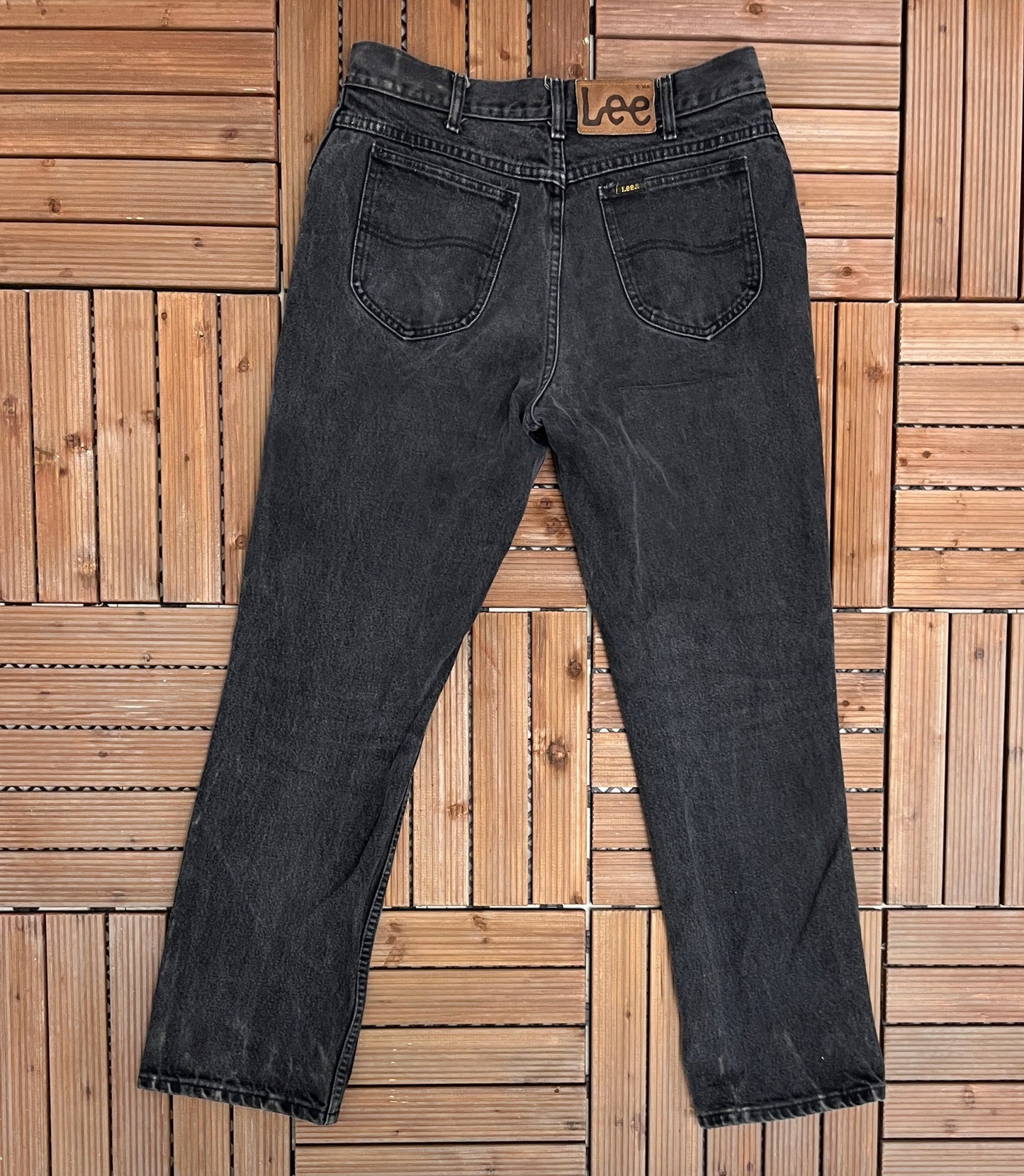 Lee Branded Straight Leg Fit Black Jeans | Size 34 x 30 | Vintage 1990s American Branded Faded Black Jeans | Free Shipping to USA |