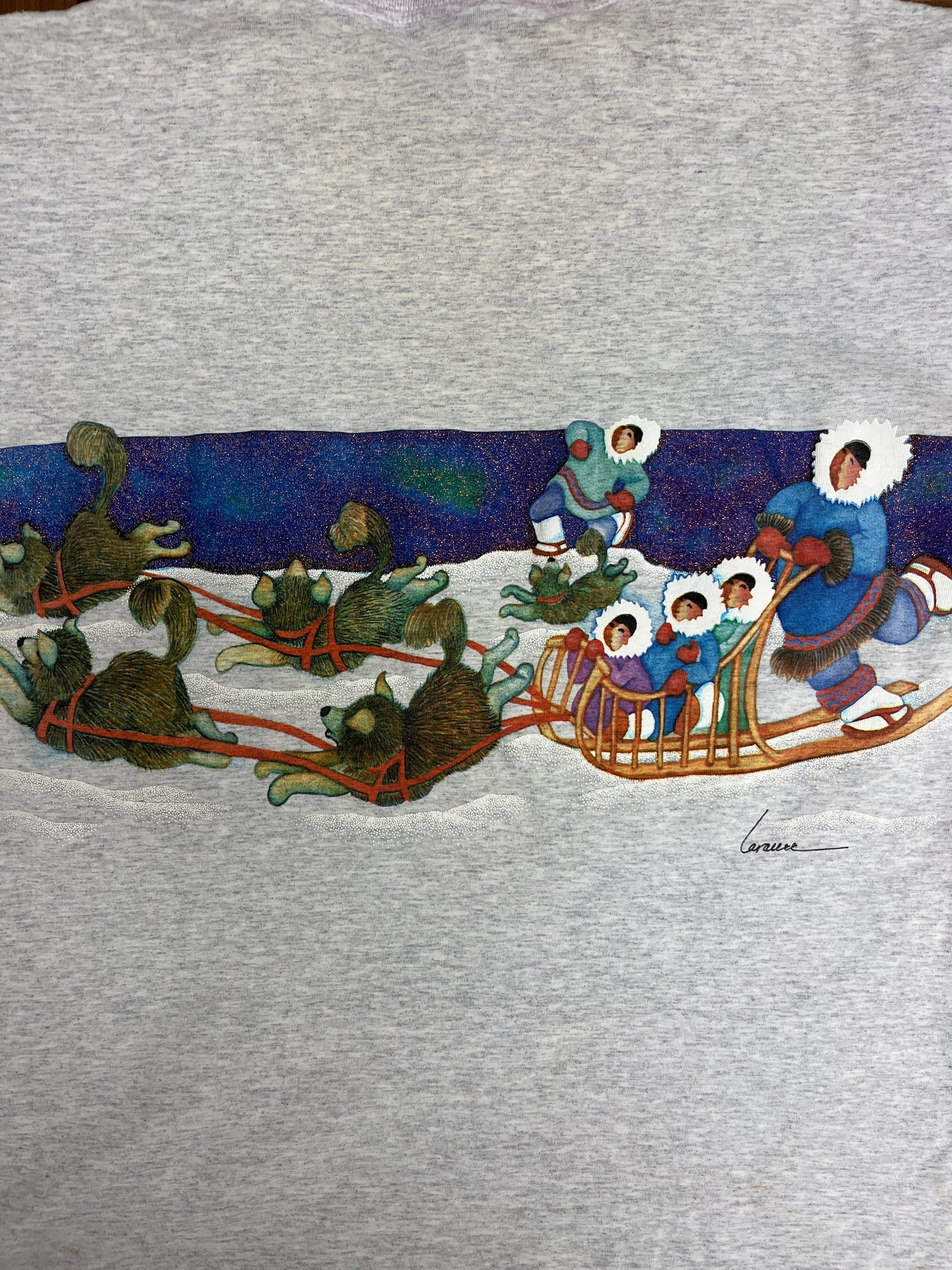Alaska Scenic Wrap Around Graphic Tee | Size Large | Vintage 1990s Single Stitch Tourist Grey T-Shirt | Free Shipping to USA |
