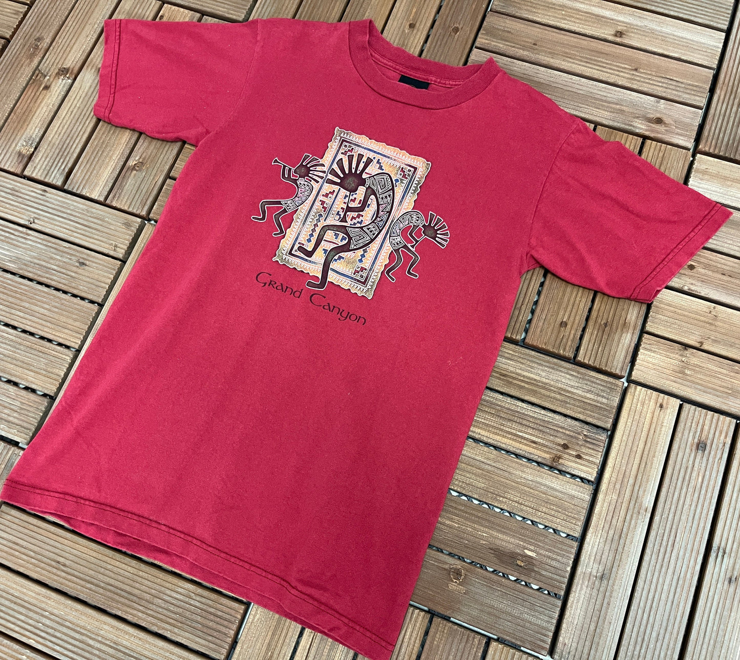 Grand Canyon, Arizona Abstract Graphic Tee | Size Medium | Vintage 1990s Promotional Tourist Red T-Shirt | Free Shipping to USA |
