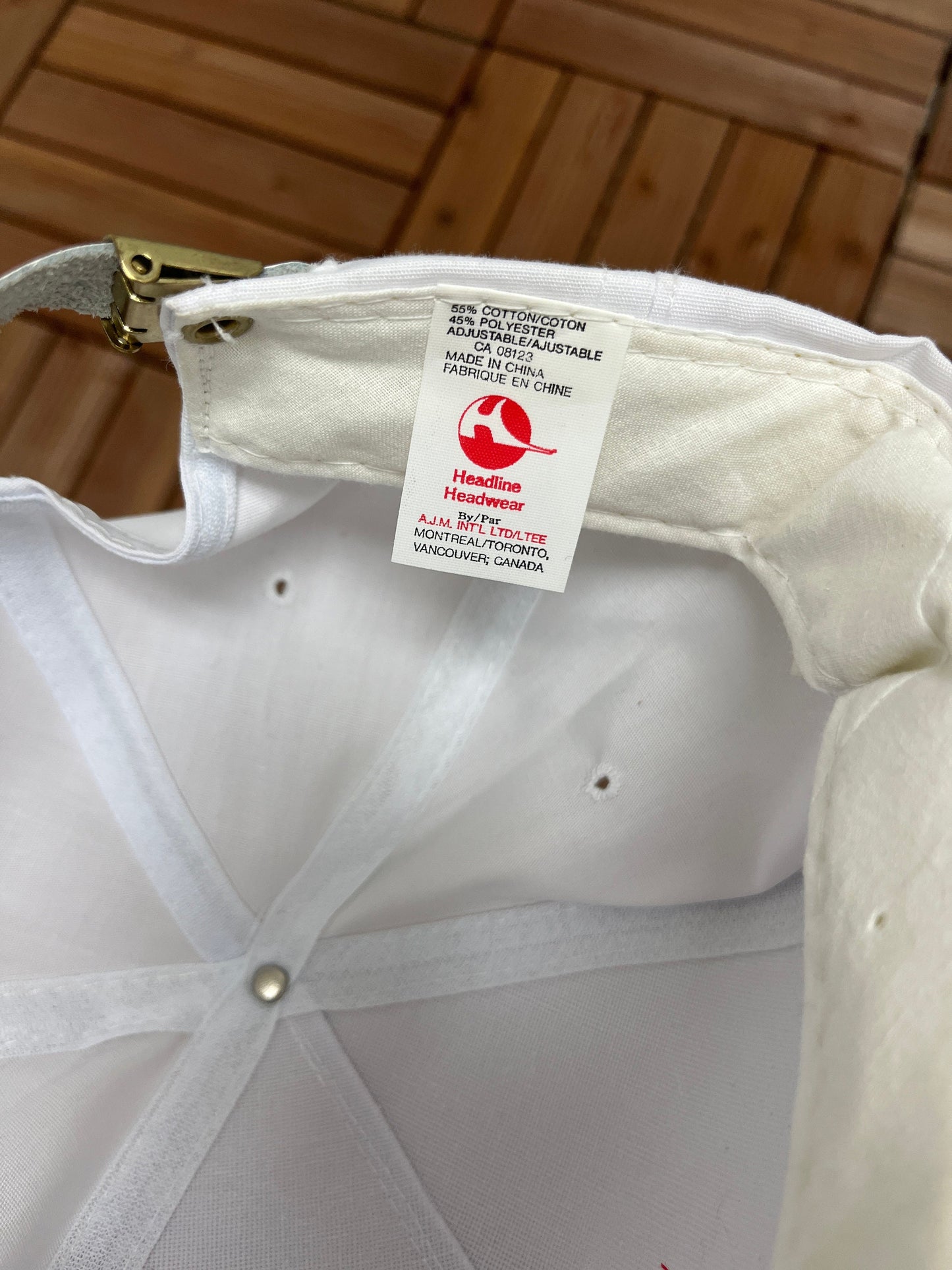 Markham Bowl Embroidered Graphic Hat | Adjustable With Metal Clasp | Vintage 1990s Promotional White Cap |