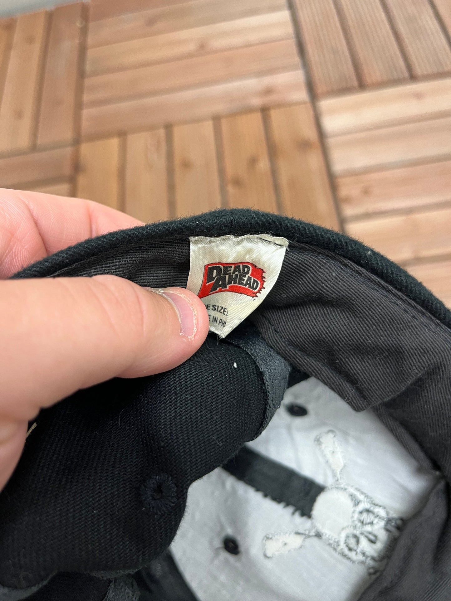 Dead Ahead: Zombie Warfare Embroidered Graphic Hat | One Size With Snap Back | Vintage 2000s Promotional Black Cap |