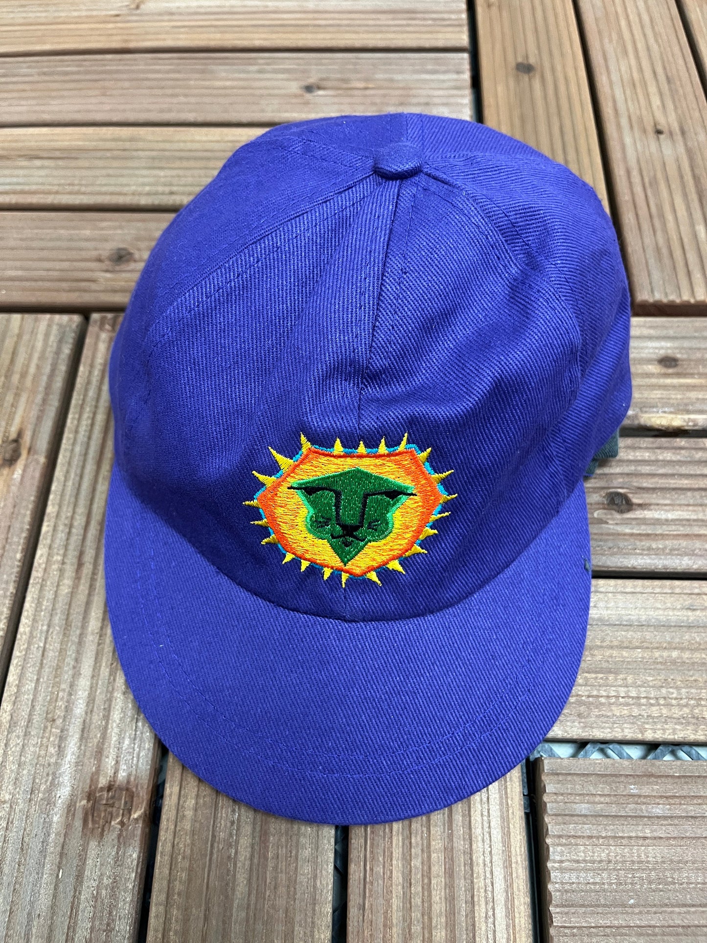 YPT Embroidered Graphic Hat | Adjustable With Leather Metal Clasp | Vintage 1990s Promotional Purple Cap |